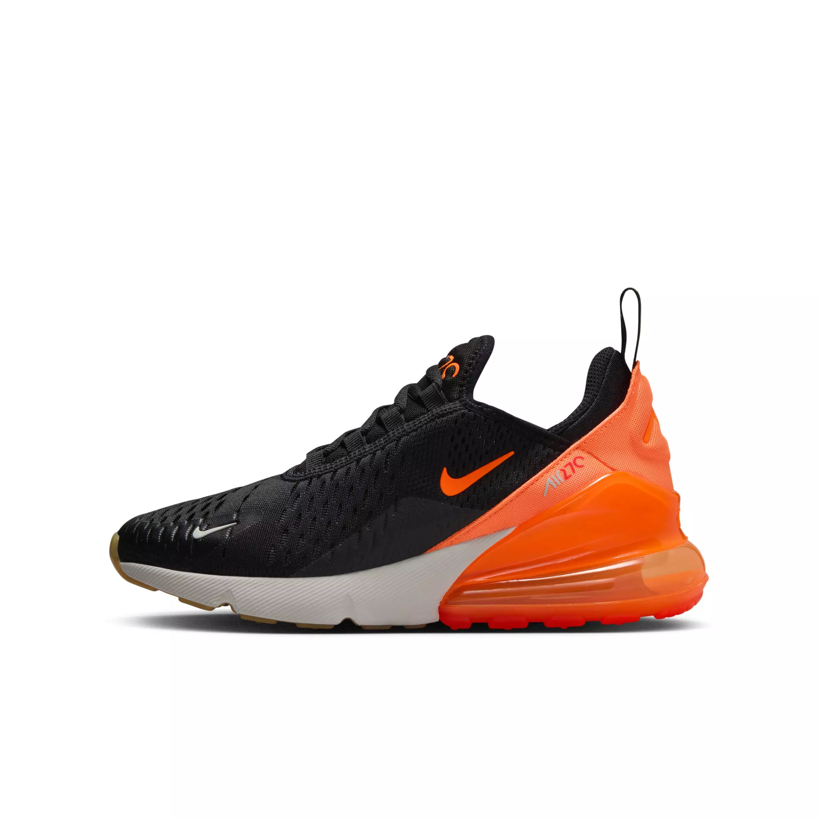Nike Air Max 270 "Black/Bright Crimson/Phantom/Total Orange" Grade School Boys' Shoe - BLACK/CRIMSON/PHANTOM/ORANGE