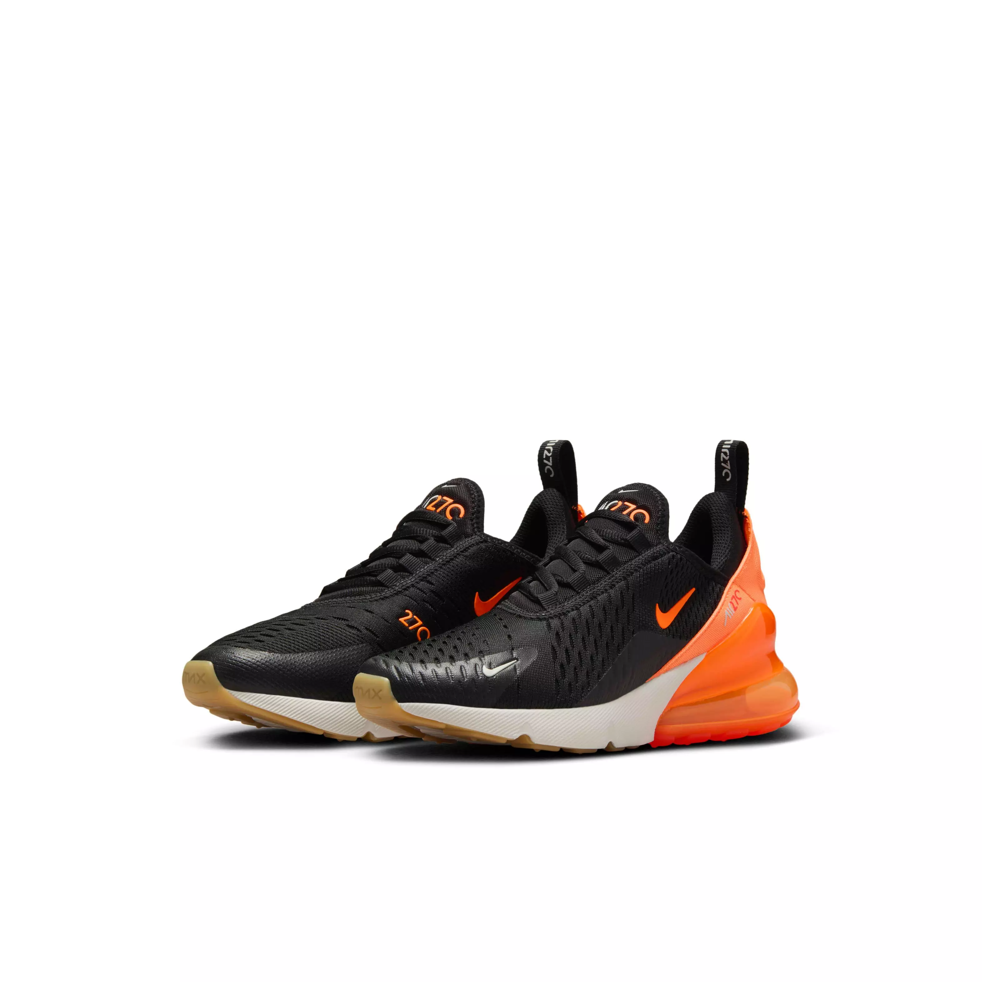 Nike Air Max 270 "Black/Bright Crimson/Phantom/Total Orange" Grade School Boys' Shoe - BLACK/CRIMSON/PHANTOM/ORANGE