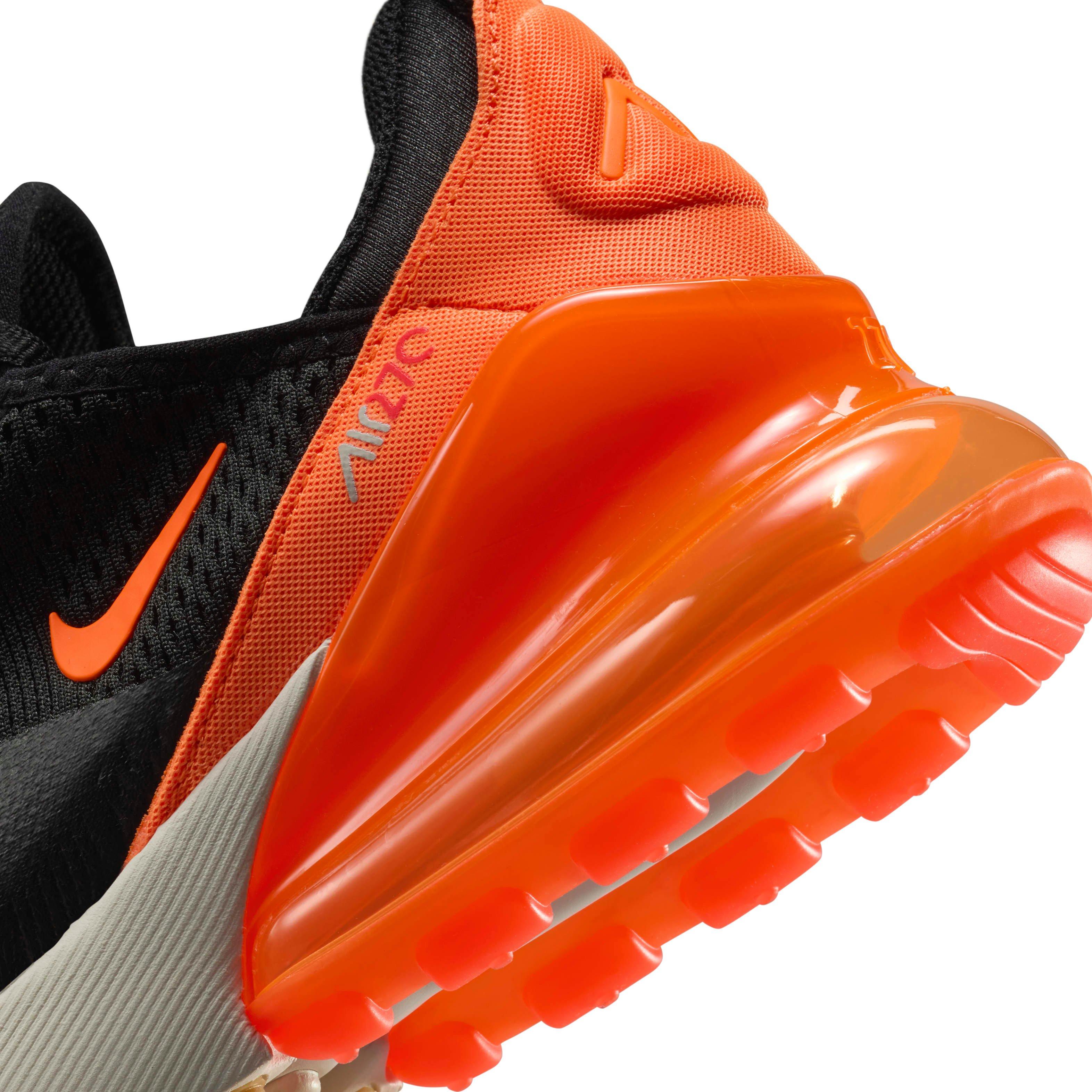 Nike Air Max 270 Grade School Boys' "Black/Bright Crimson/Phantom/Total Orange" Shoe