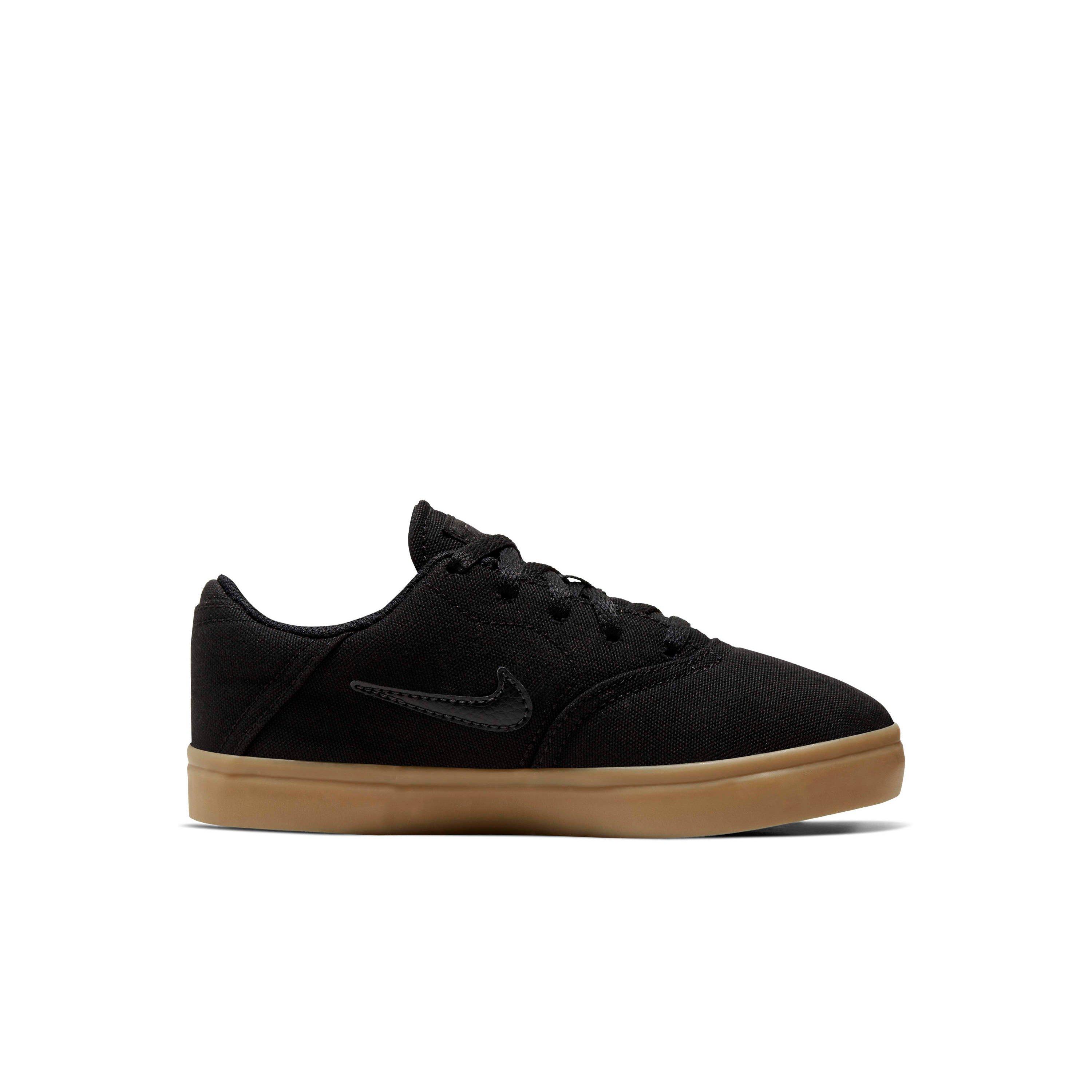 Nike SB Check Canvas "Black/Gum Light Brown/Black" Preschool Boys' Skateboarding Shoe - BLACK/LT BROWN/BLACK Thumbnail View 1