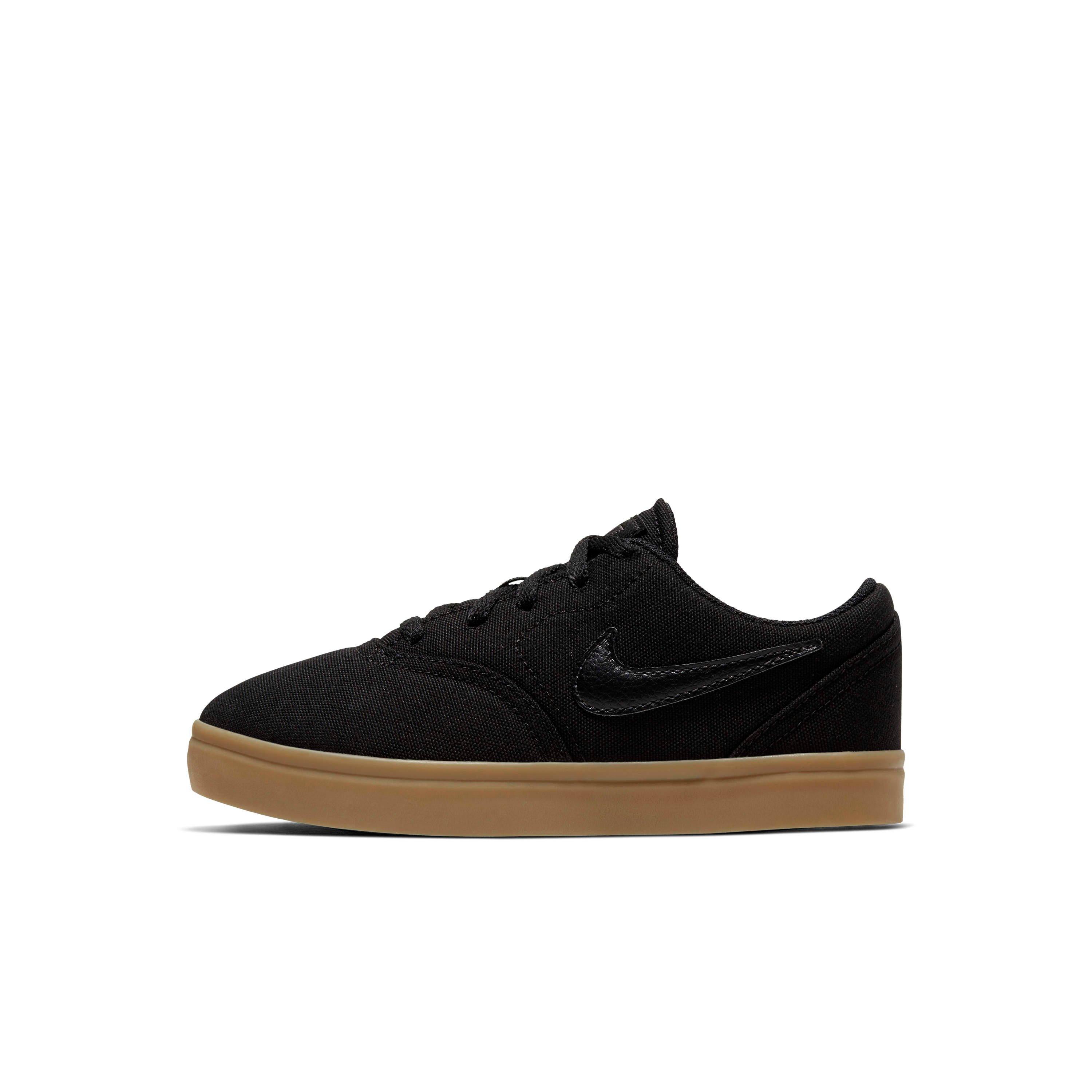 Nike SB Check Canvas "Black/Gum Light Brown/Black" Preschool Boys' Skateboarding Shoe - BLACK/LT BROWN/BLACK Thumbnail View 2