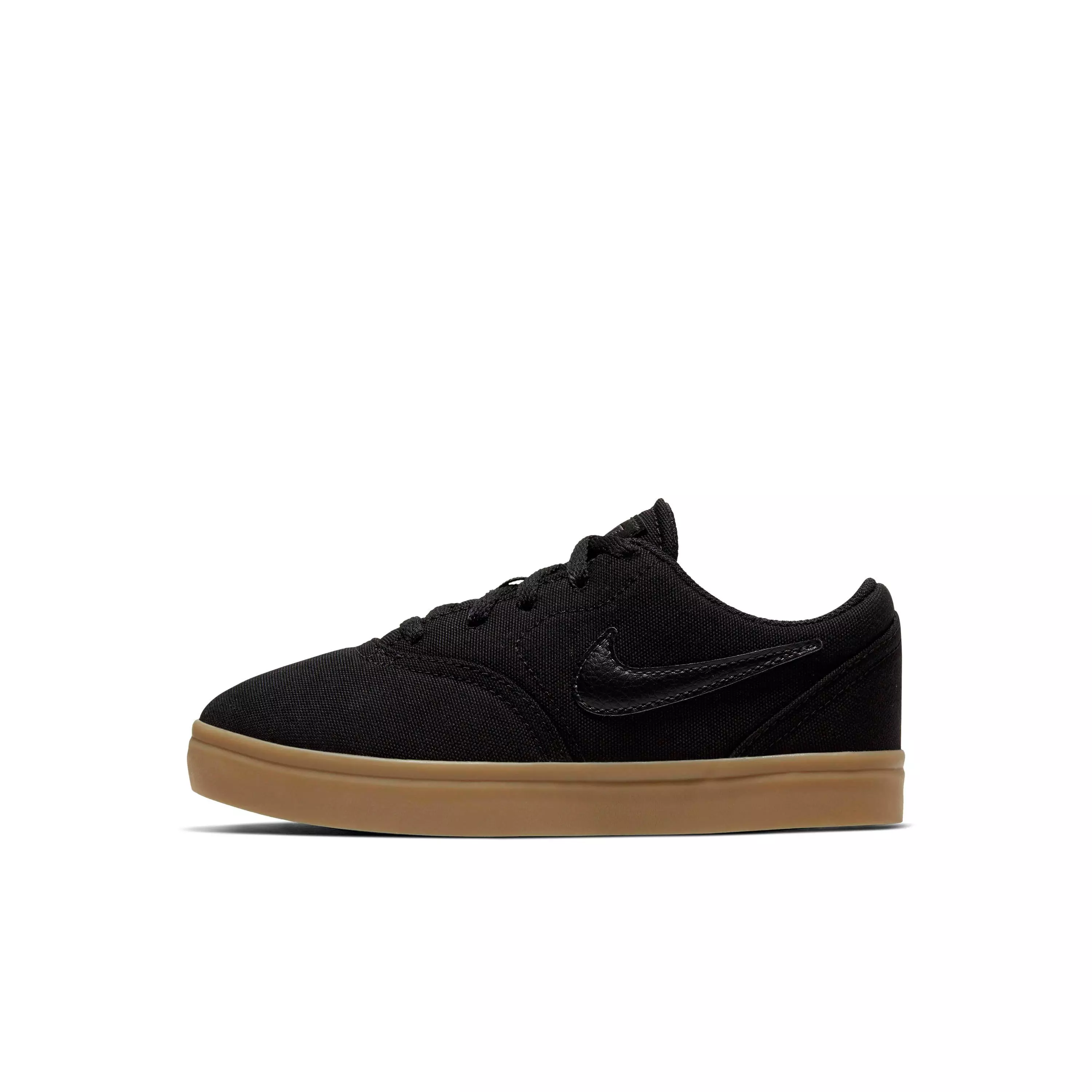 Nike SB Check Canvas "Black/Gum Light Brown/Black" Preschool Boys' Skateboarding Shoe - BLACK/LT BROWN/BLACK
