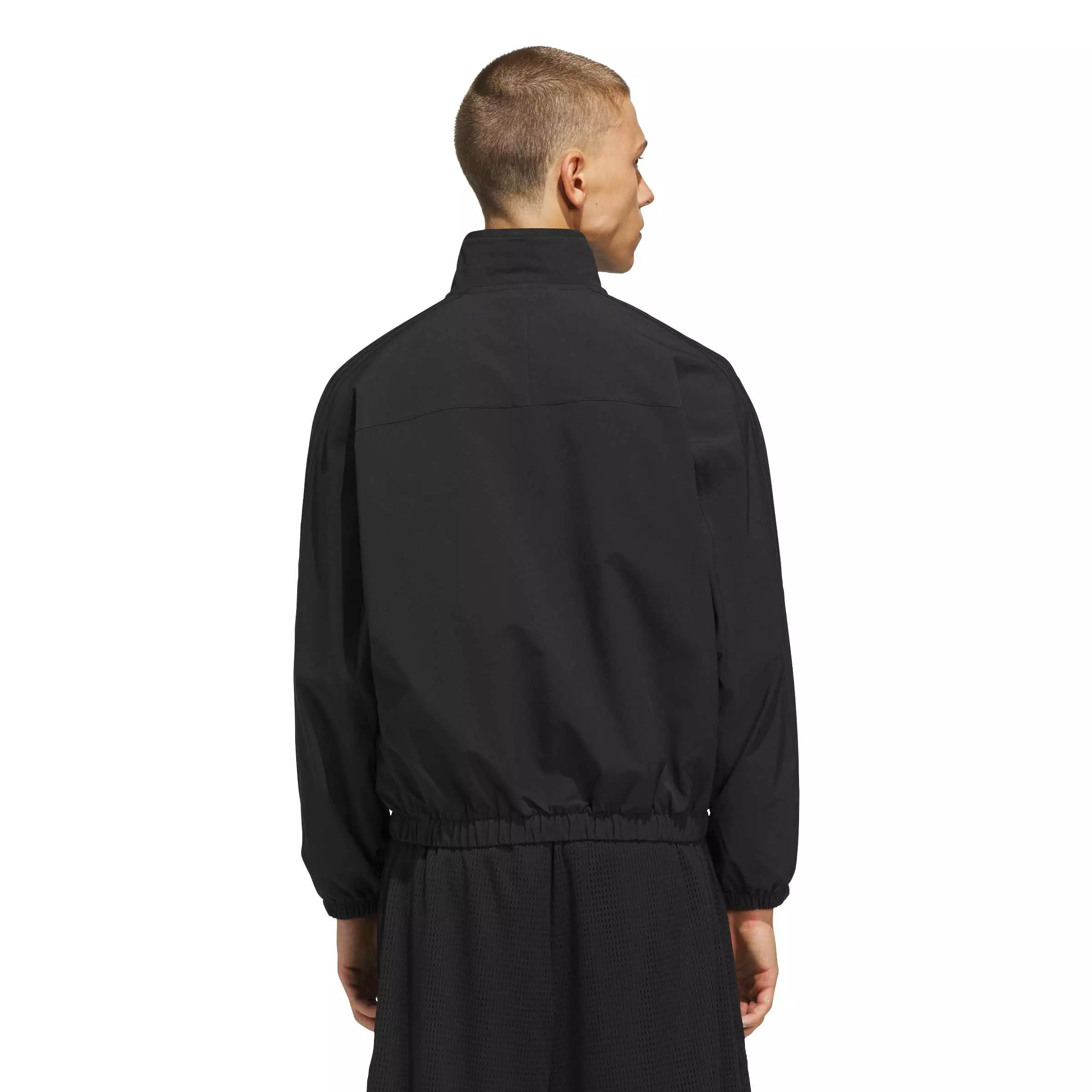 adidas Men's Basketball Woven Track Jacket - Black - BLACK