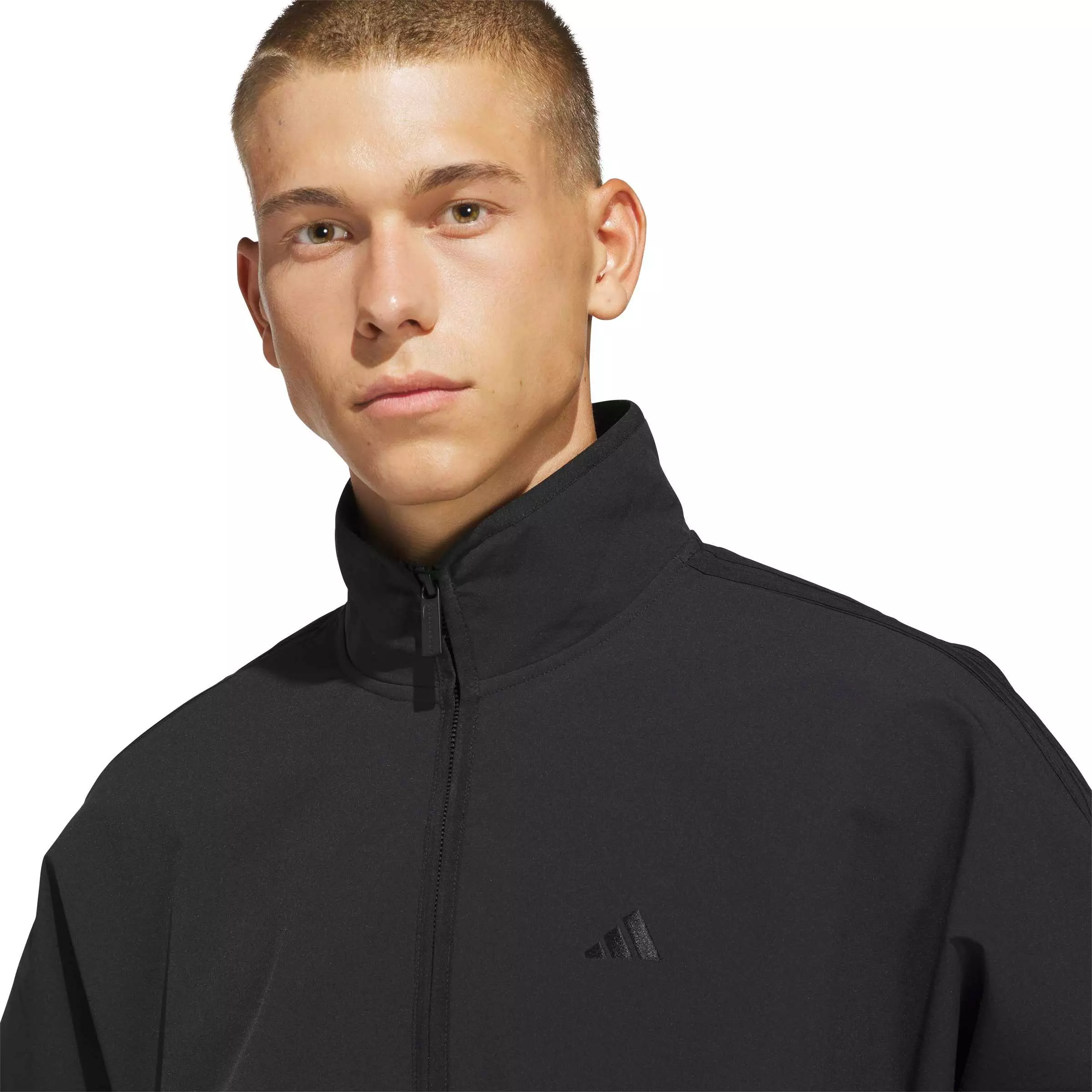 adidas Men's Basketball Woven Track Jacket - Black - BLACK