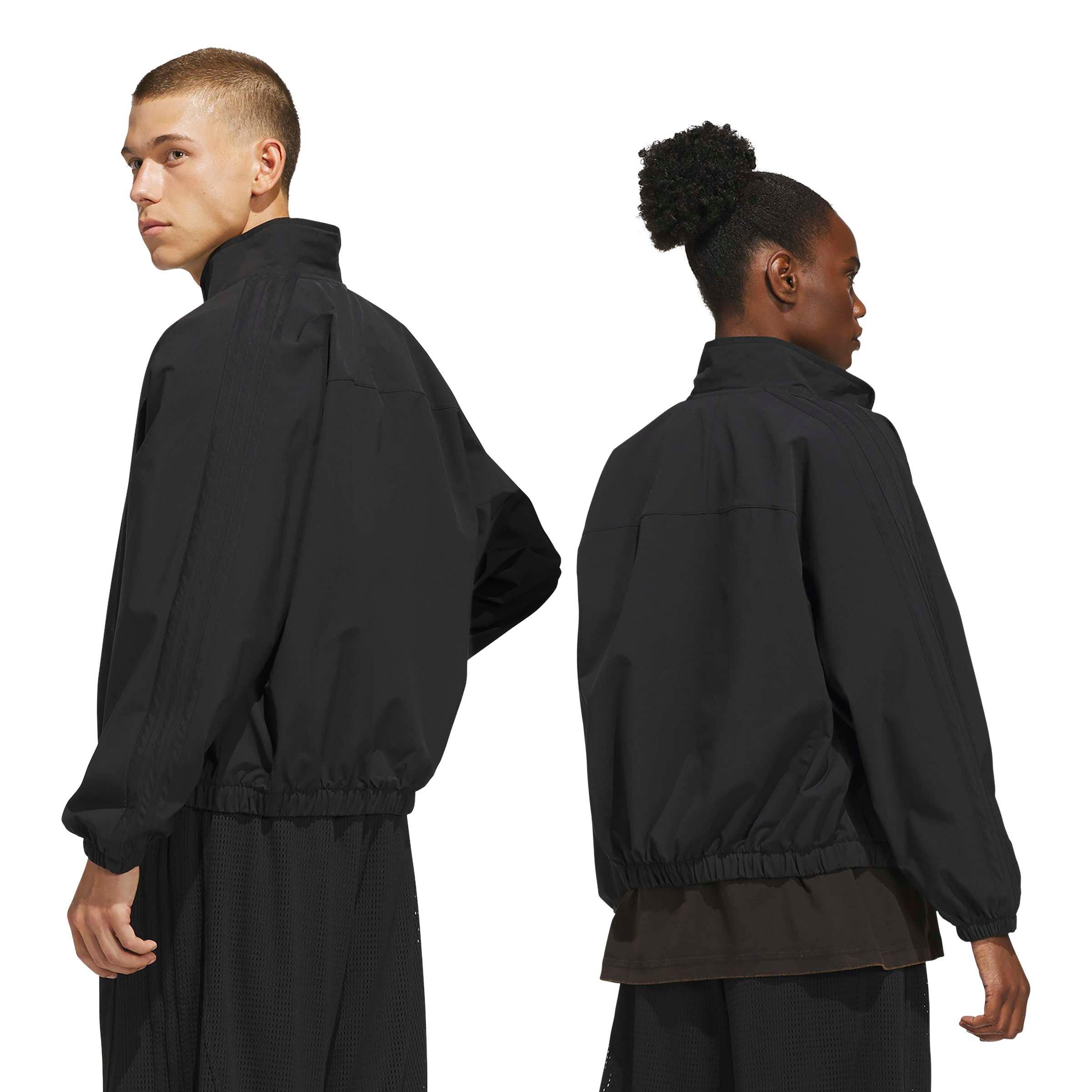 adidas Men's Basketball Woven Track Jacket - Black - BLACK