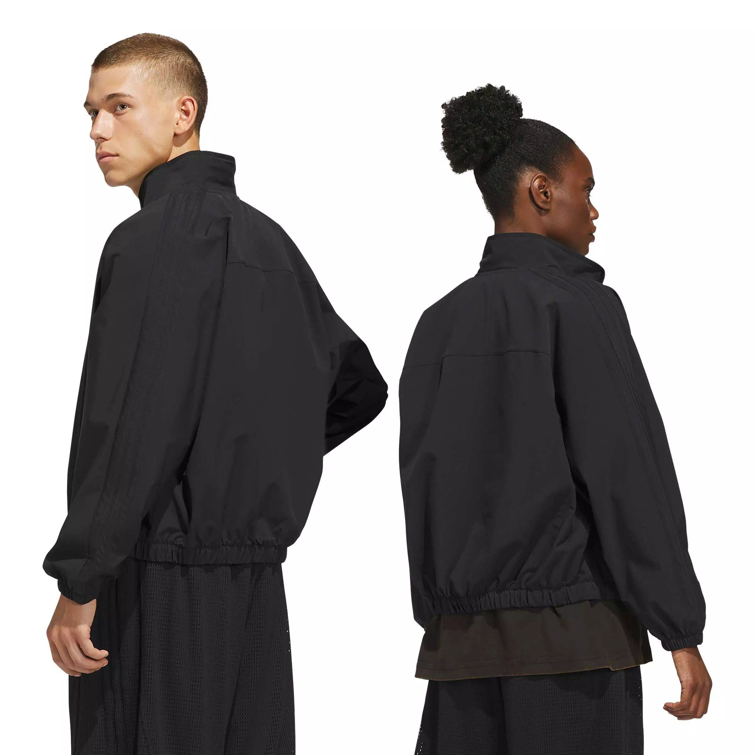 adidas Men's Basketball Woven Track Jacket - Black - BLACK