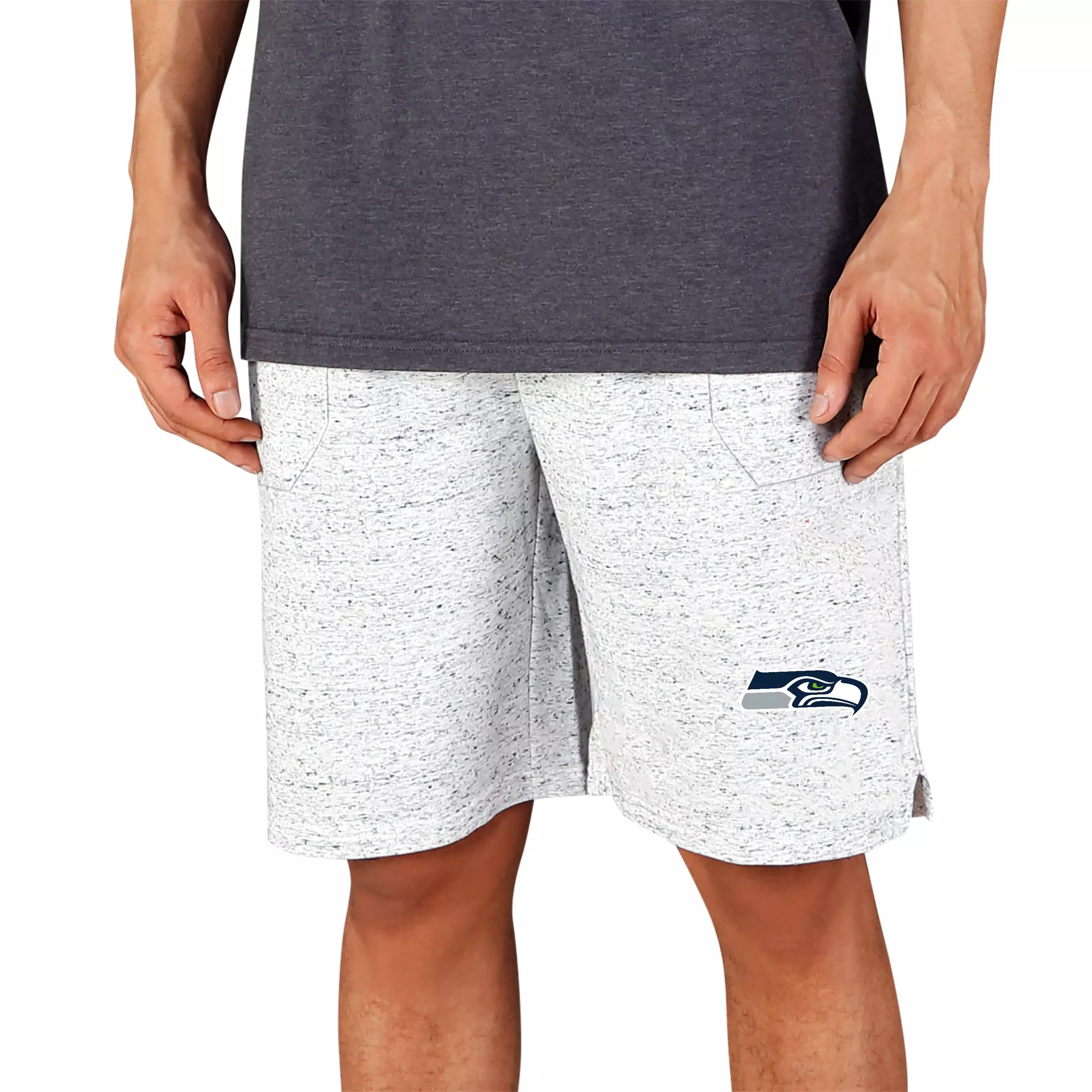 College Concepts Men's Seattle Seahawks Throttle Shorts - White/Charcoal - WHITE/CHARCOAL