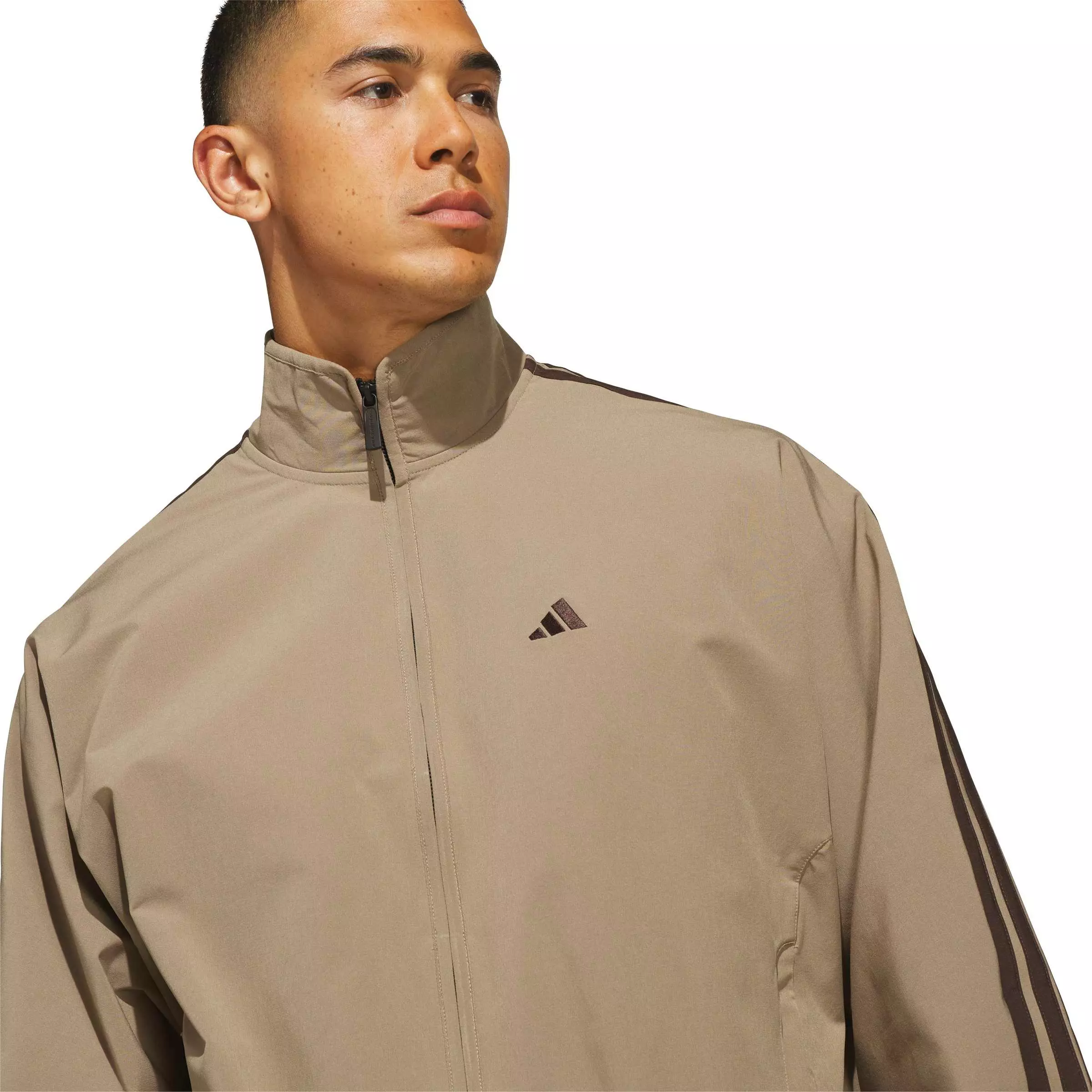 adidas Men's Basketball Woven Track Jacket - Khaki - KHAKI