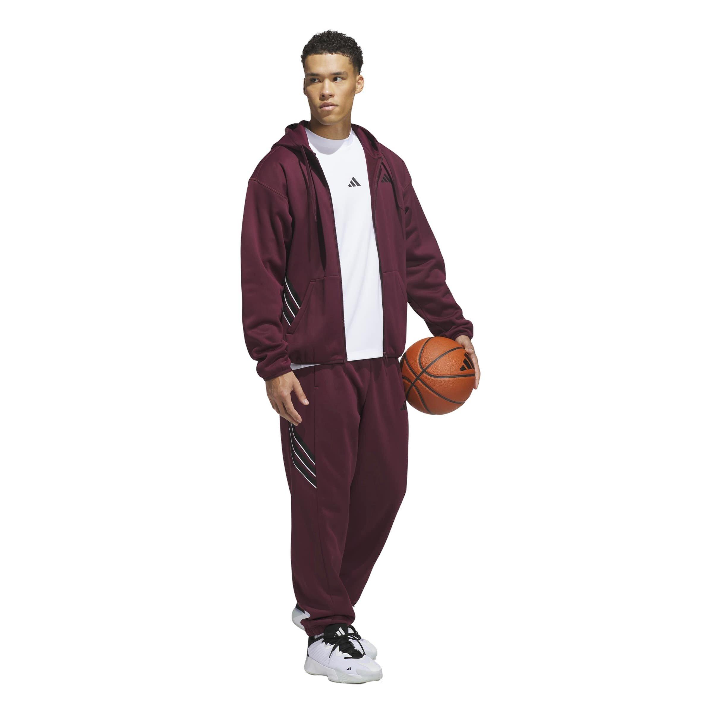 adidas Men's Crazy Warm Full-Zip Jacket - Maroon - MAROON Thumbnail View 5