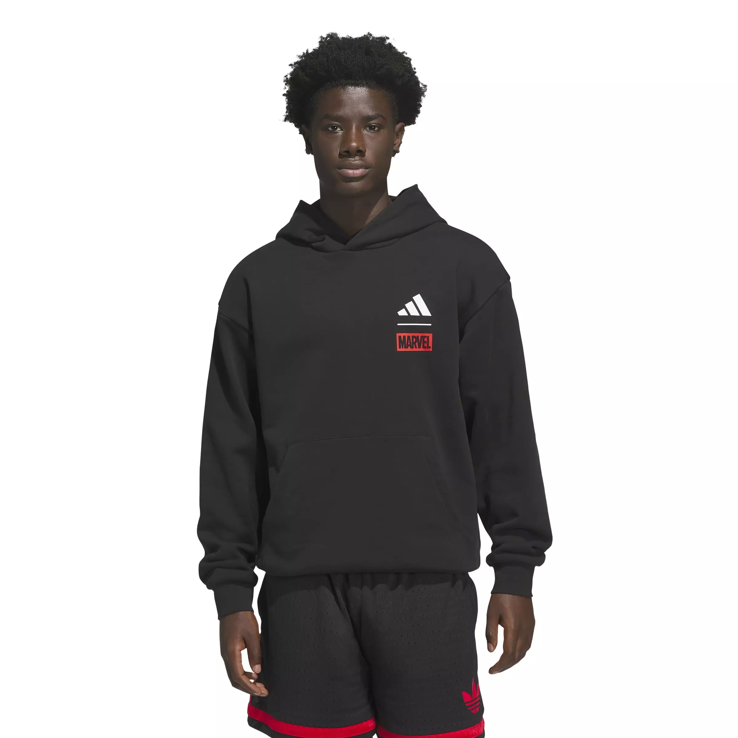 adidas Men's Originals x Spiderman Worldwide Hoops Graphic Hoodie - Black - BLACK
