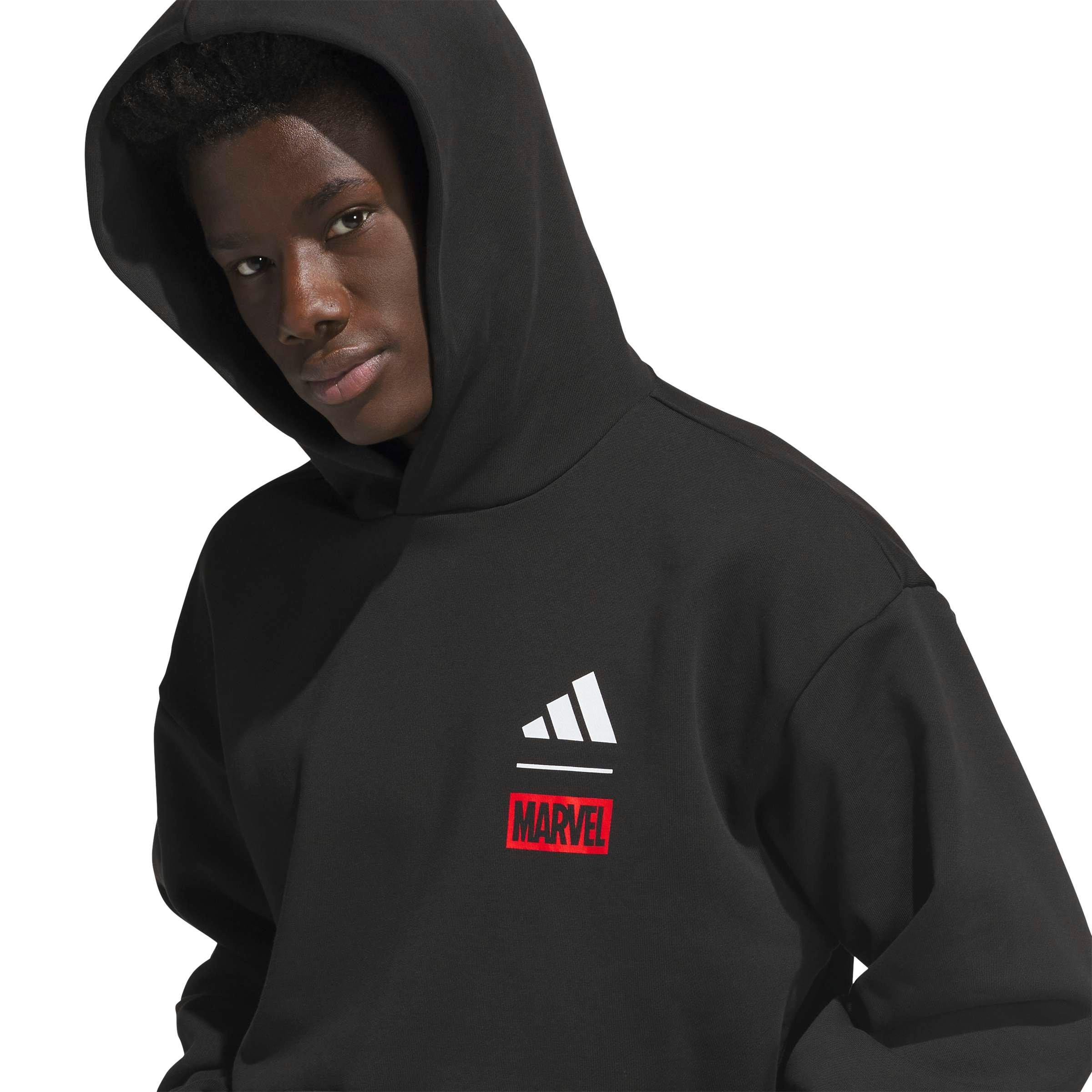 adidas Men's Originals x Spiderman Worldwide Hoops Graphic Hoodie - Black - BLACK Thumbnail View 4