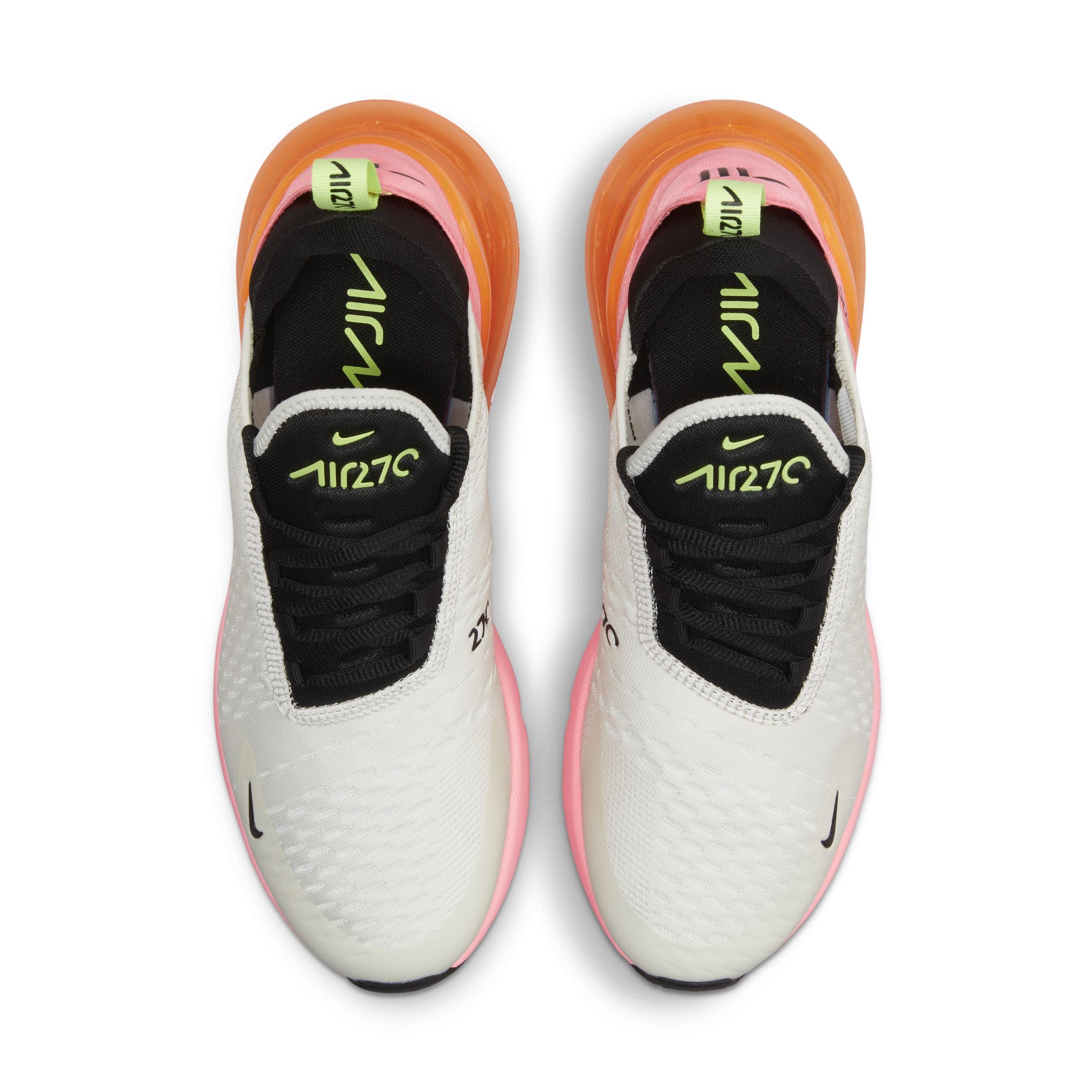 nike women's air max 270 shoes pink orange black