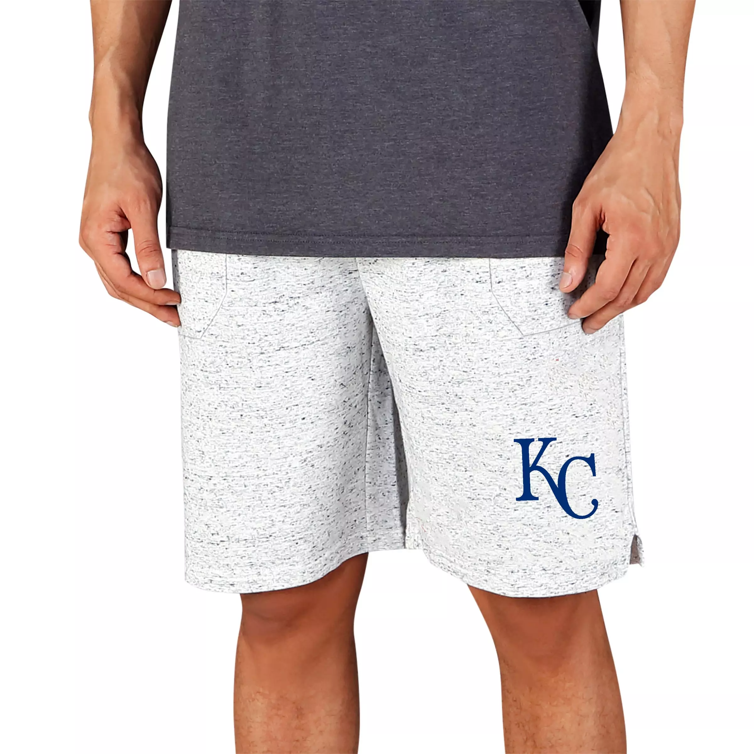 College Concepts Men's Kansas City Royals Throttle Shorts - White/Charcoal - WHITE/CHARCOAL