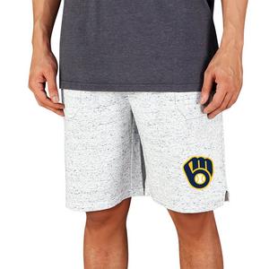 College Concepts Men's Milwaukee Brewers Throttle Shorts - White/Charcoal