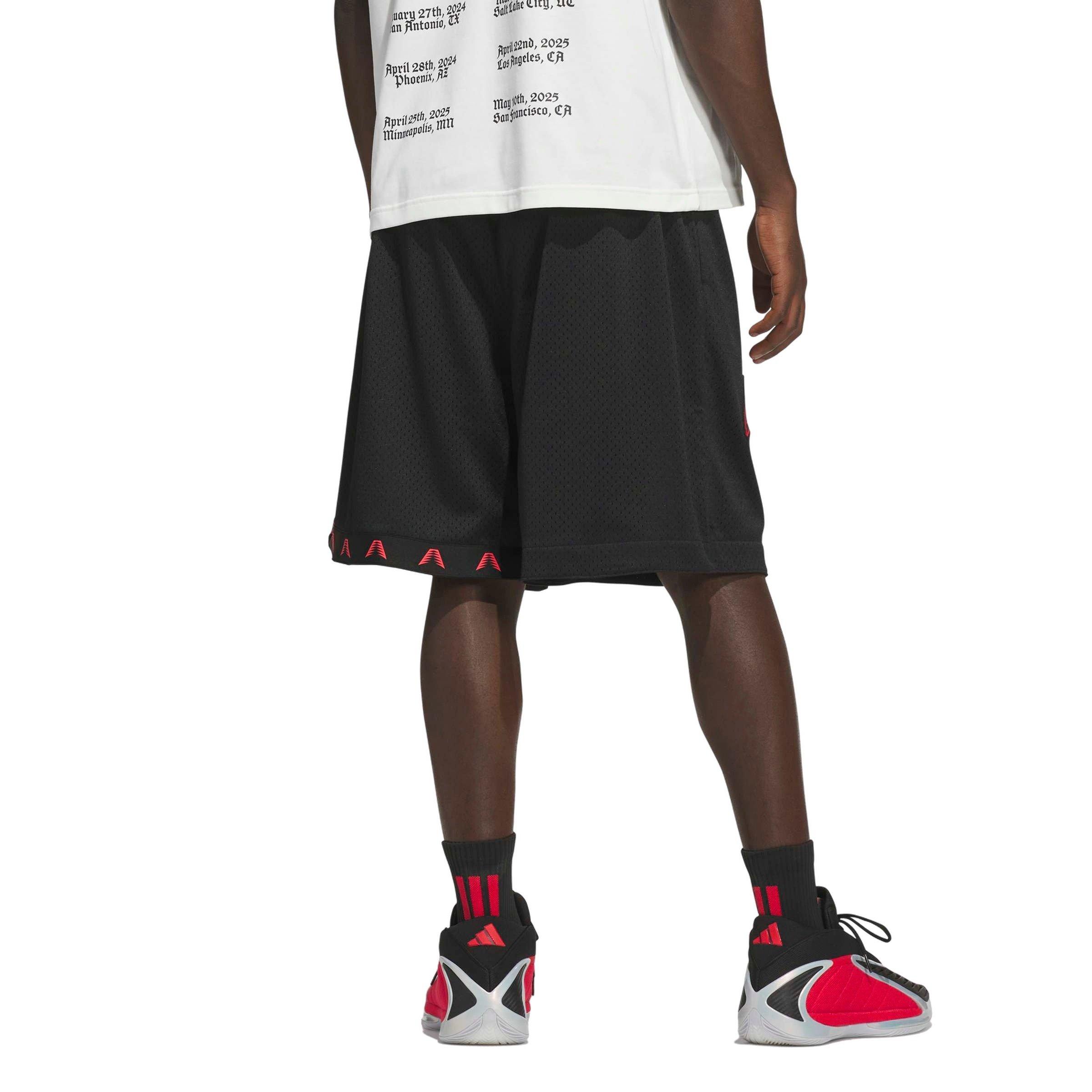 adidas Men's Anthony Edwards Foundation Basketball Shorts - Black/Red - BLACK/RED