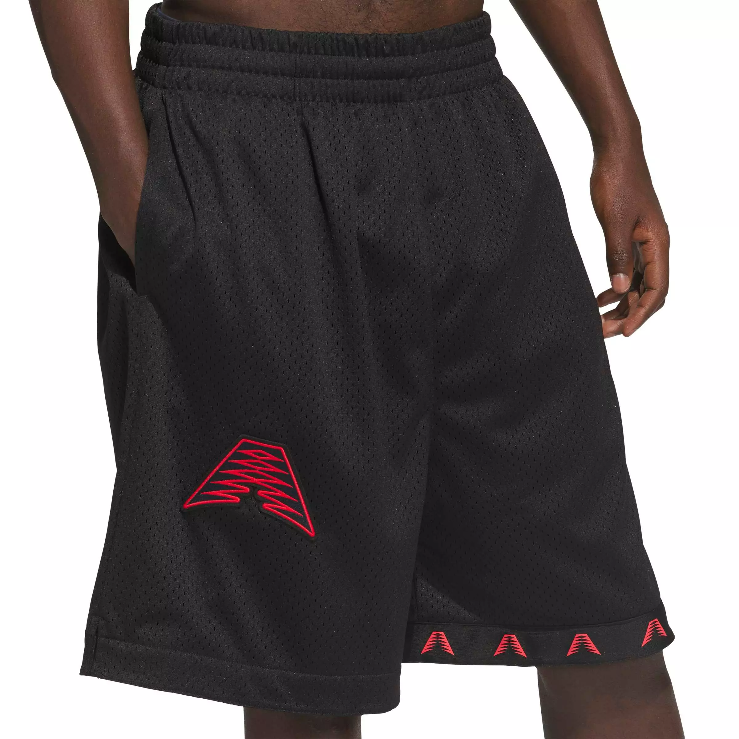 adidas Men's Anthony Edwards Foundation Basketball Shorts - Black/Red - BLACK/RED