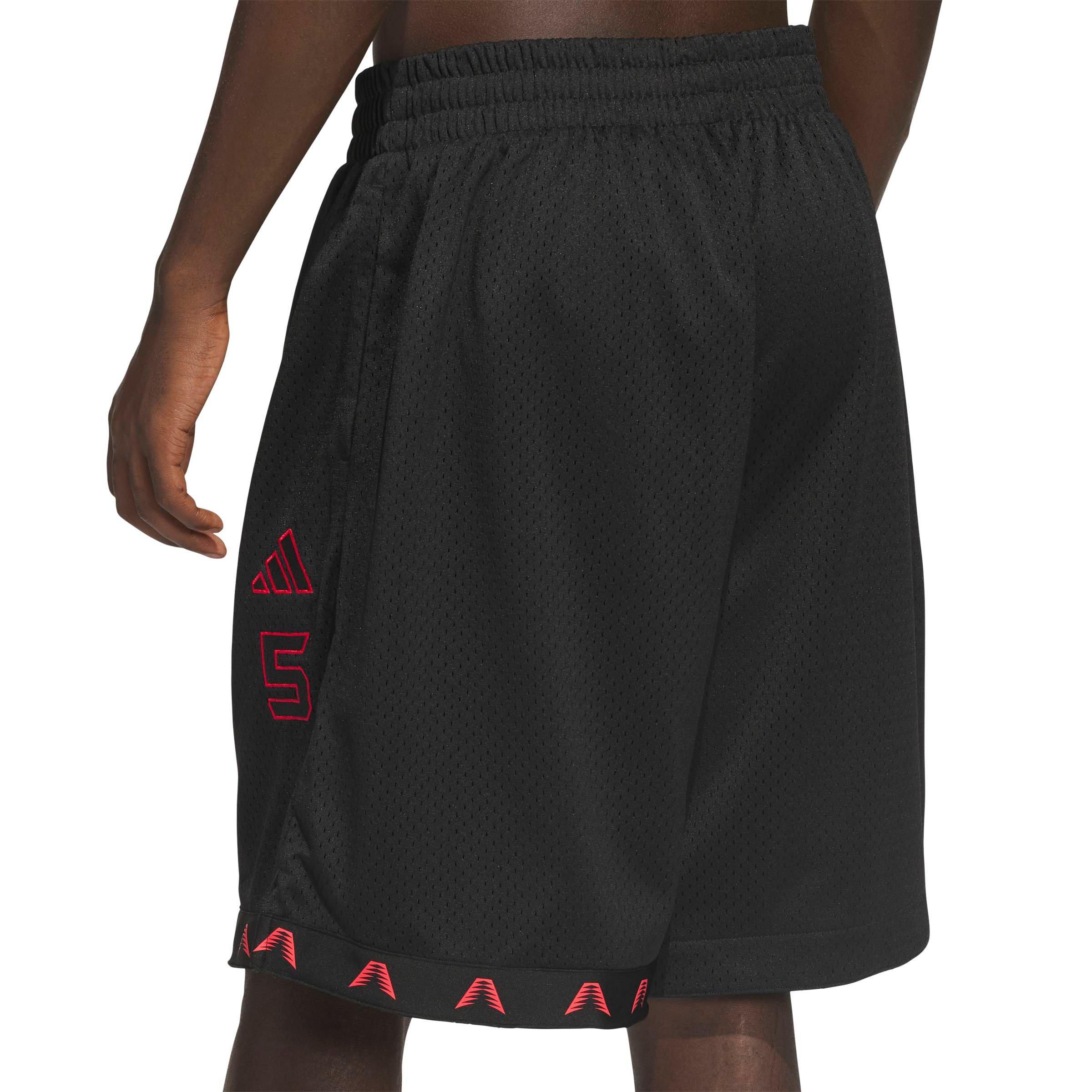 adidas Men's Anthony Edwards Foundation Basketball Shorts - Black/Red - BLACK/RED