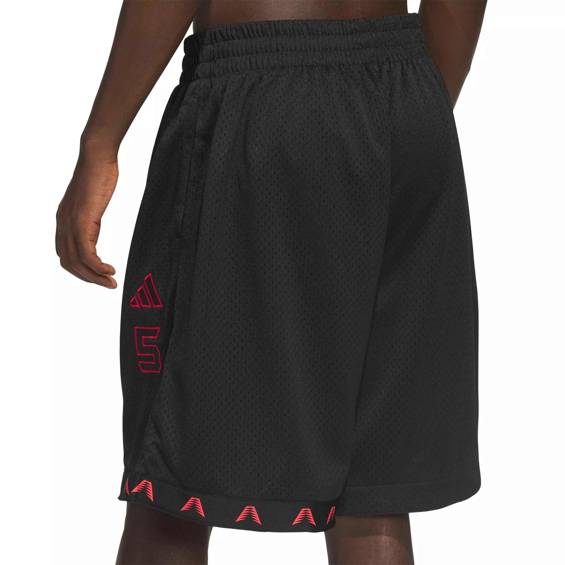 adidas Men's Anthony Edwards Foundation Basketball Shorts - Black/Red - BLACK/RED