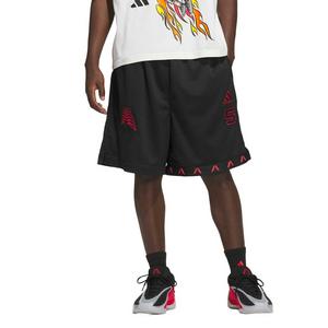 adidas Men's Anthony Edwards Foundation Basketball Shorts - Black/Red - BLACK/RED
