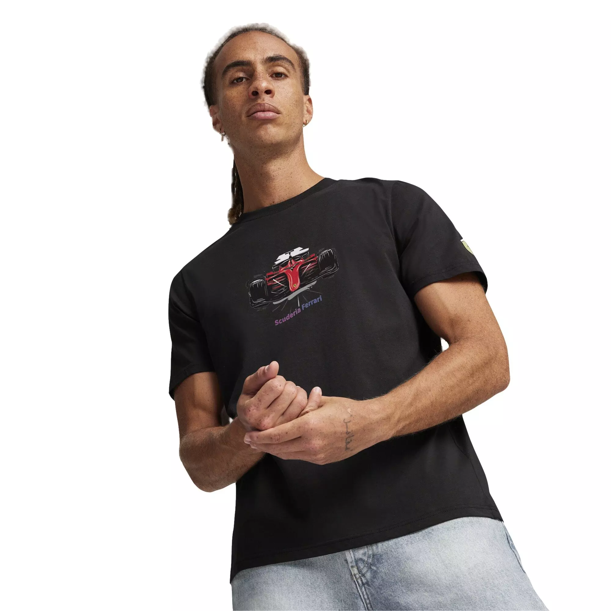 PUMA Men's Ferrari Race Graphic Tee -Black - BLACK