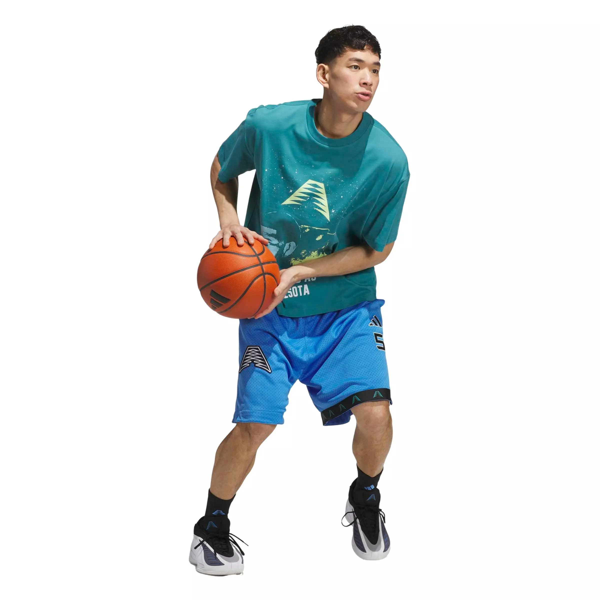 adidas Men's Anthony Edwards Foundation Basketball Short - Blue - BLUE