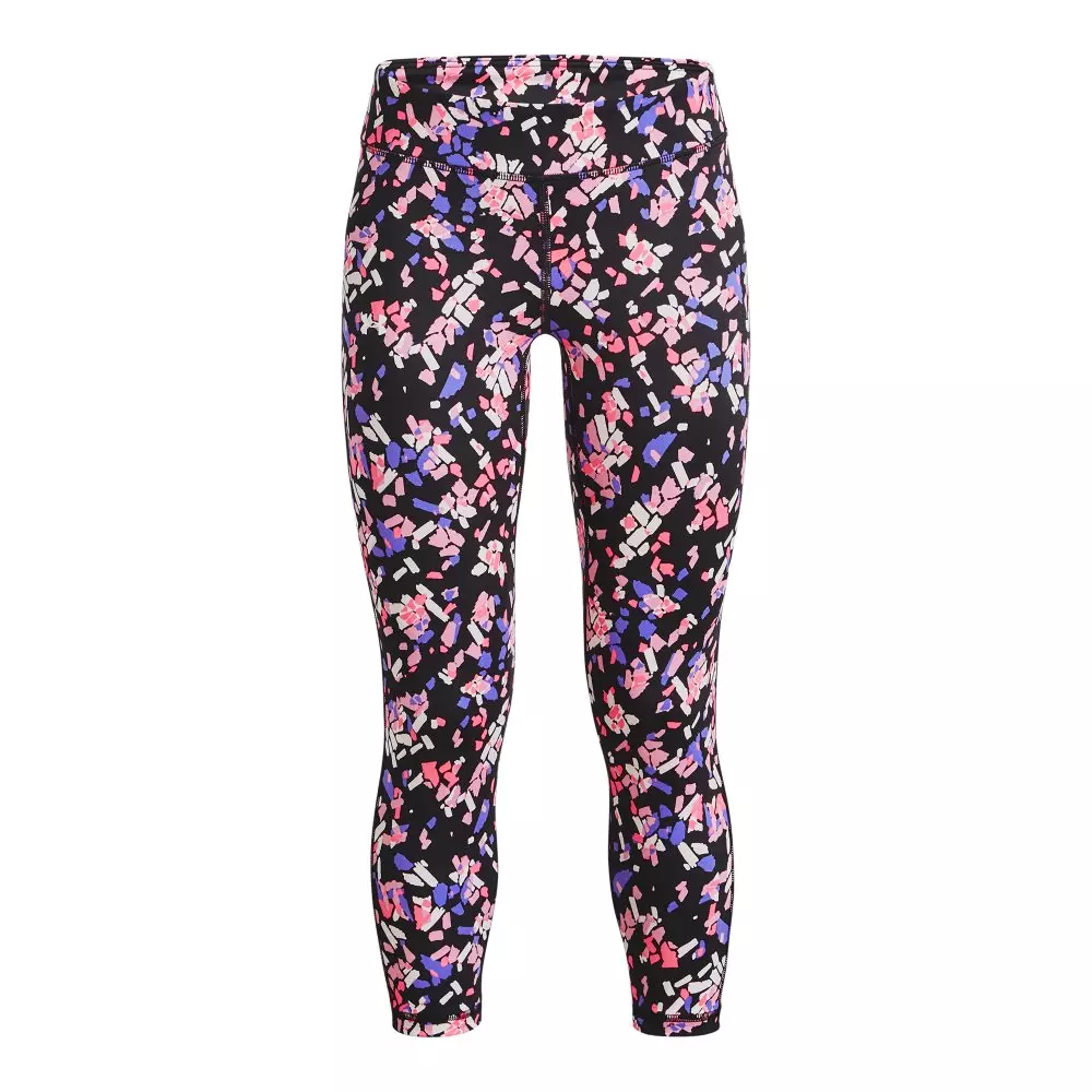 Under Armour Big Girls' Motion Printed Ankle Crop Legging - BLACK