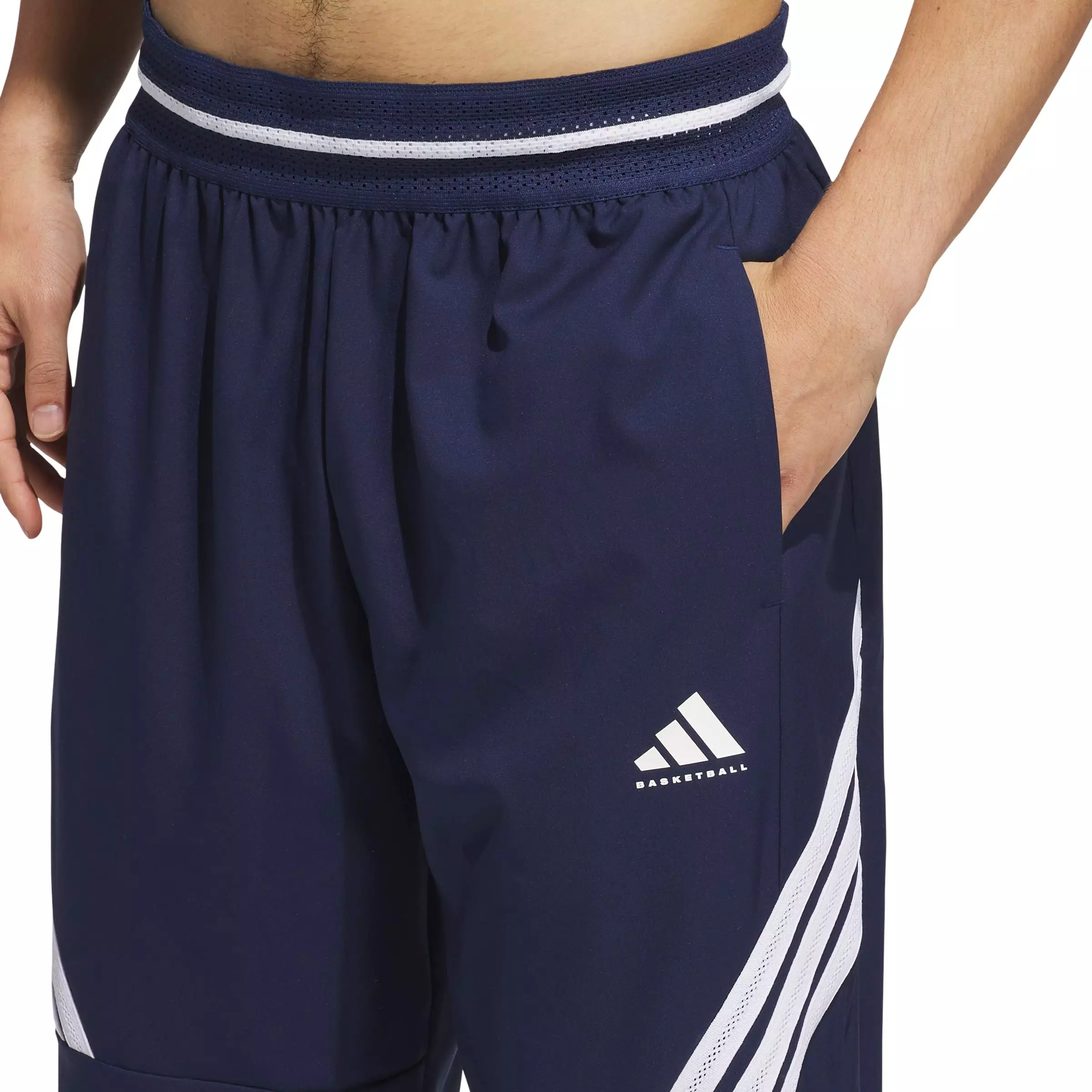 adidas Men's Crazy Lite Basketball Pants - Blue/White - BLUE/WHITE