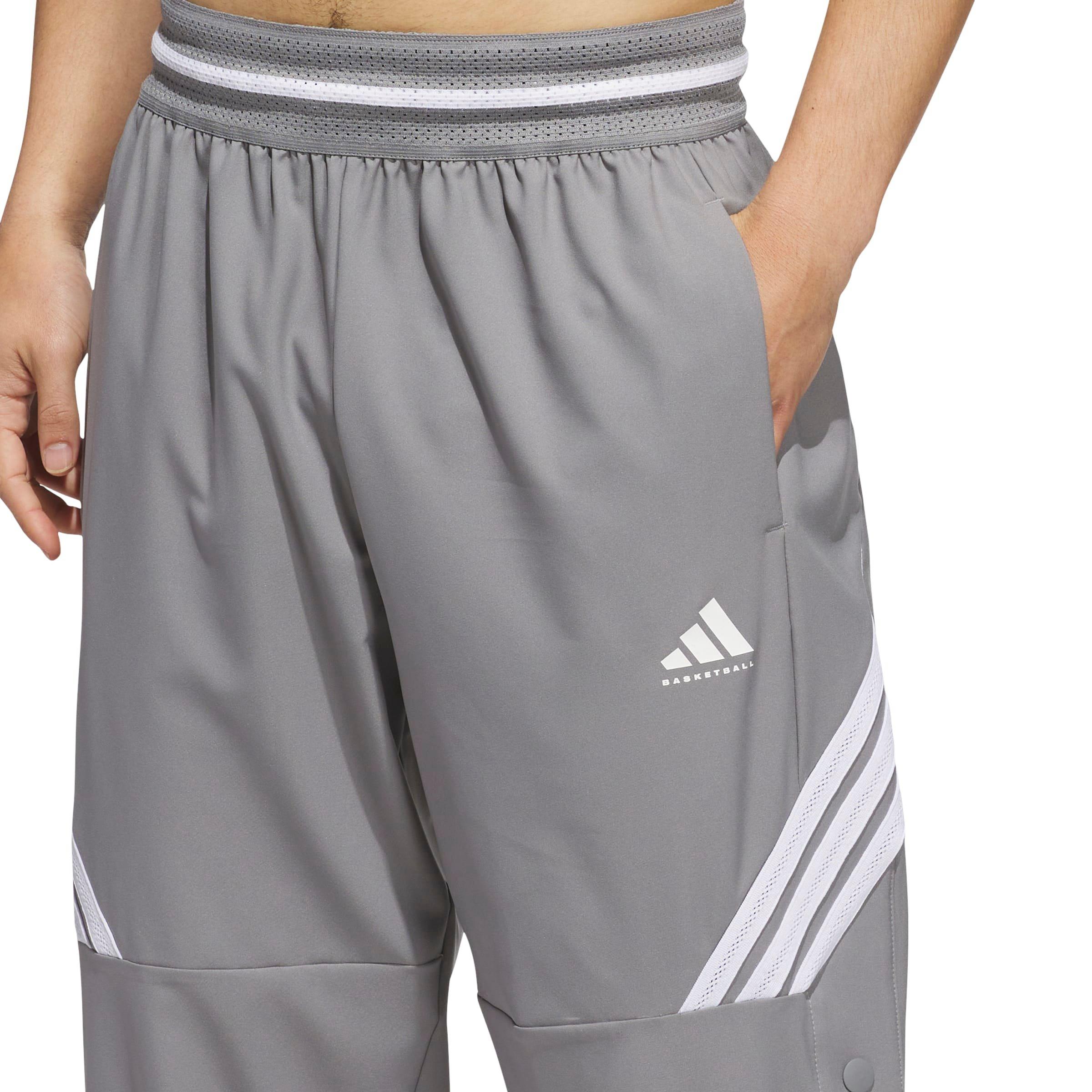 adidas Men's Crazy Lite Basketball Pants - Grey/White - GREY/WHITE Thumbnail View 3