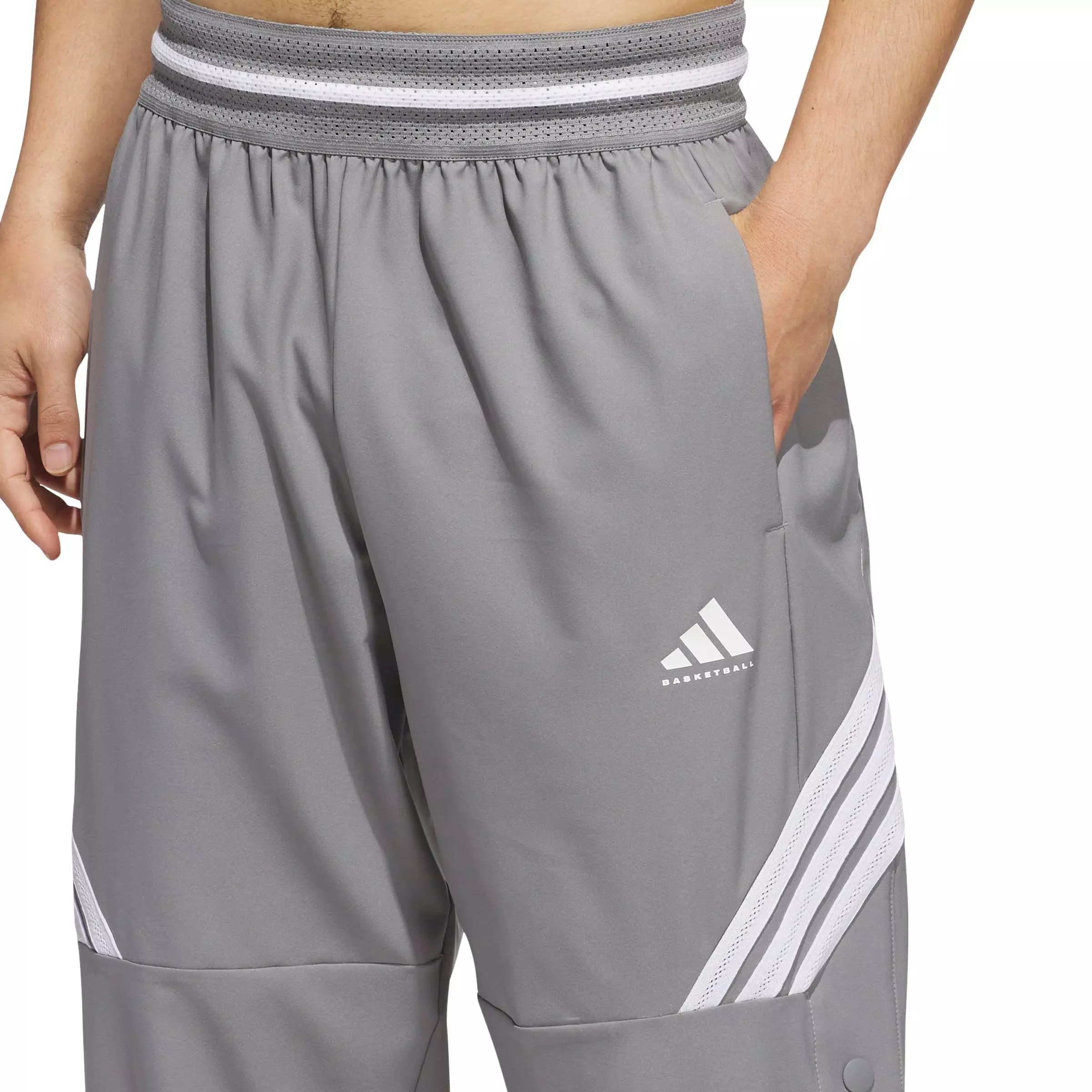 adidas Men's Crazy Lite Basketball Pants - Grey/White - GREY/WHITE