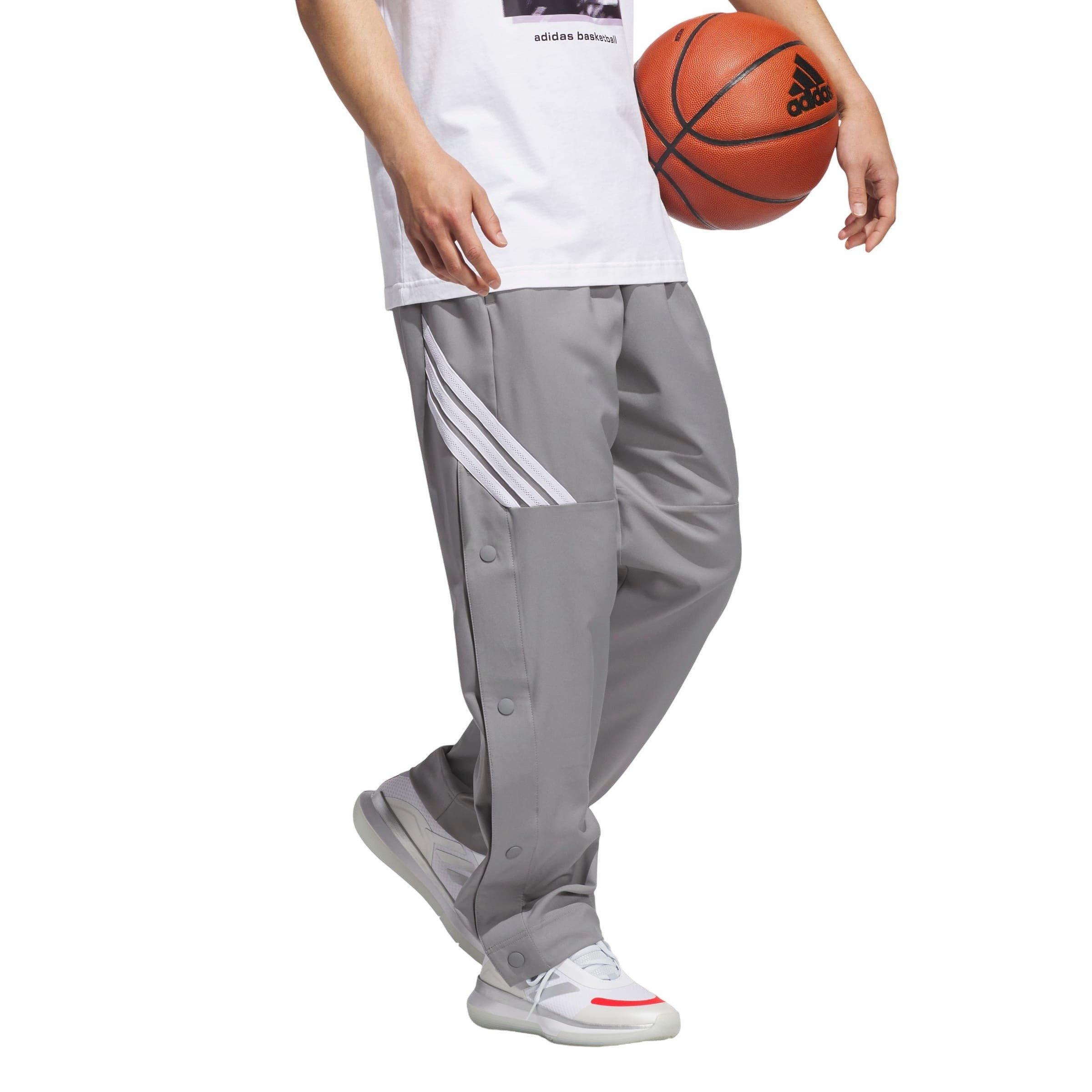 adidas Men's Crazy Lite Basketball Pants - Grey/White - GREY/WHITE Thumbnail View 5