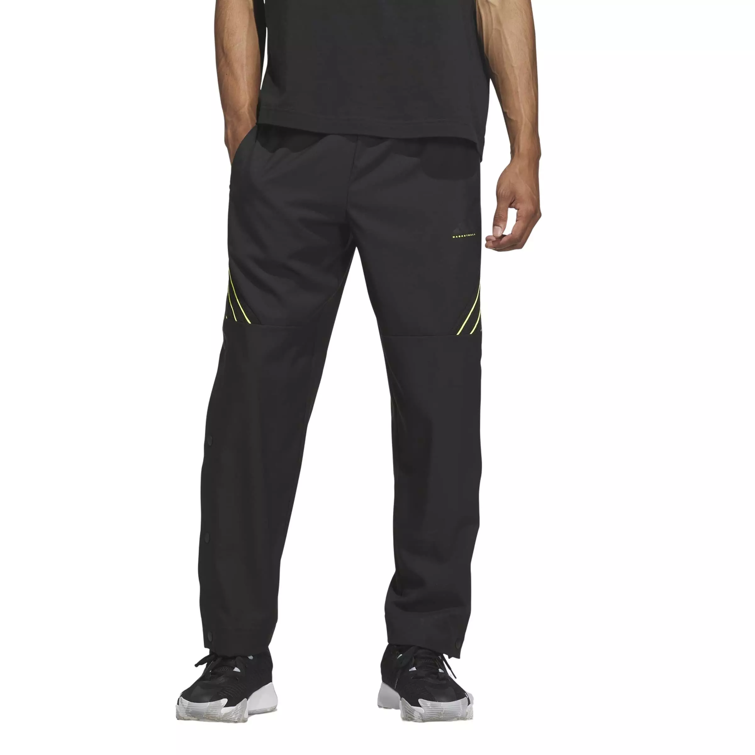 adidas Men's Crazy Lite Basketball Pants - Black/Lemon - BLACK/LEMON
