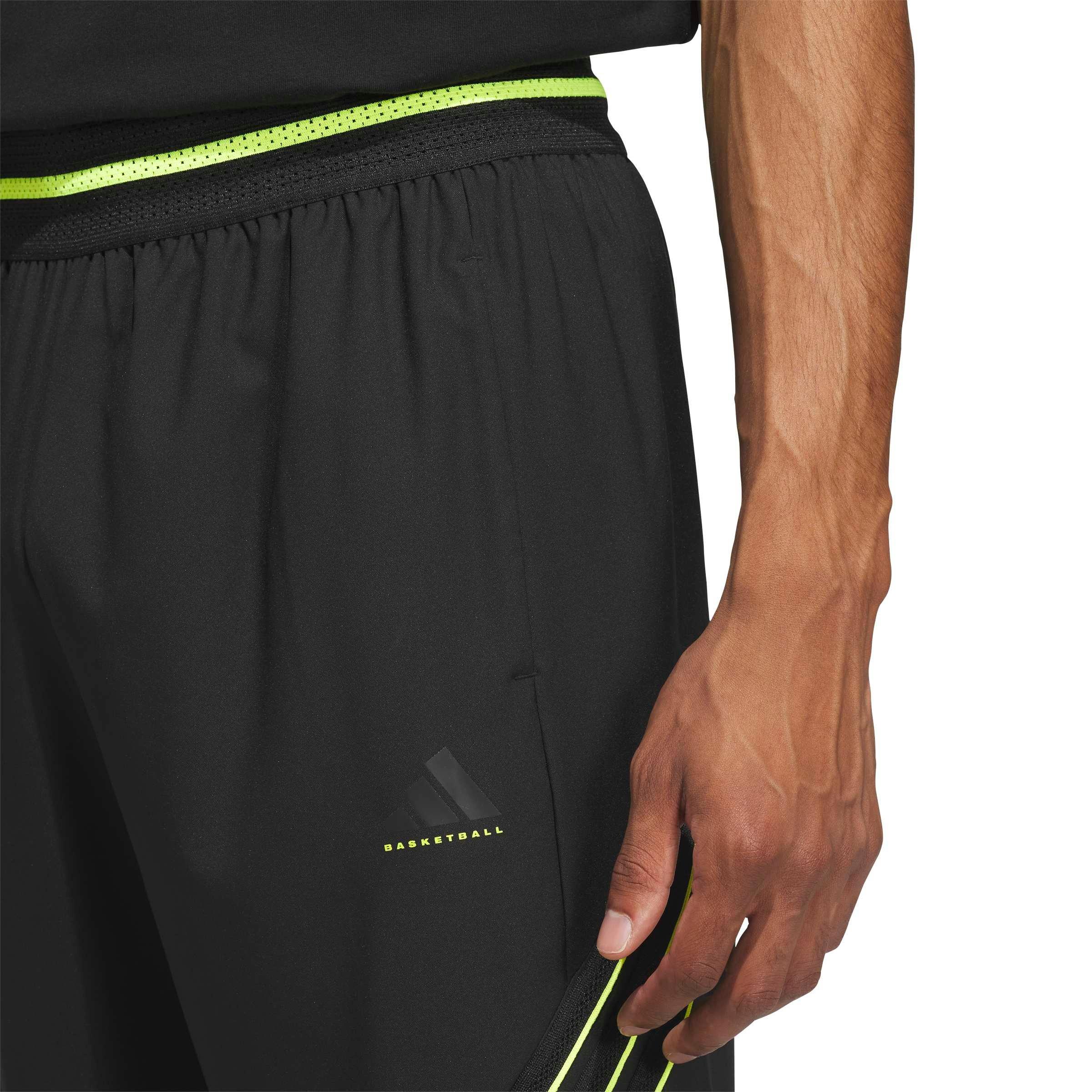 adidas Men's Crazy Lite Basketball Pants - Black/Lemon - BLACK/LEMON Thumbnail View 3