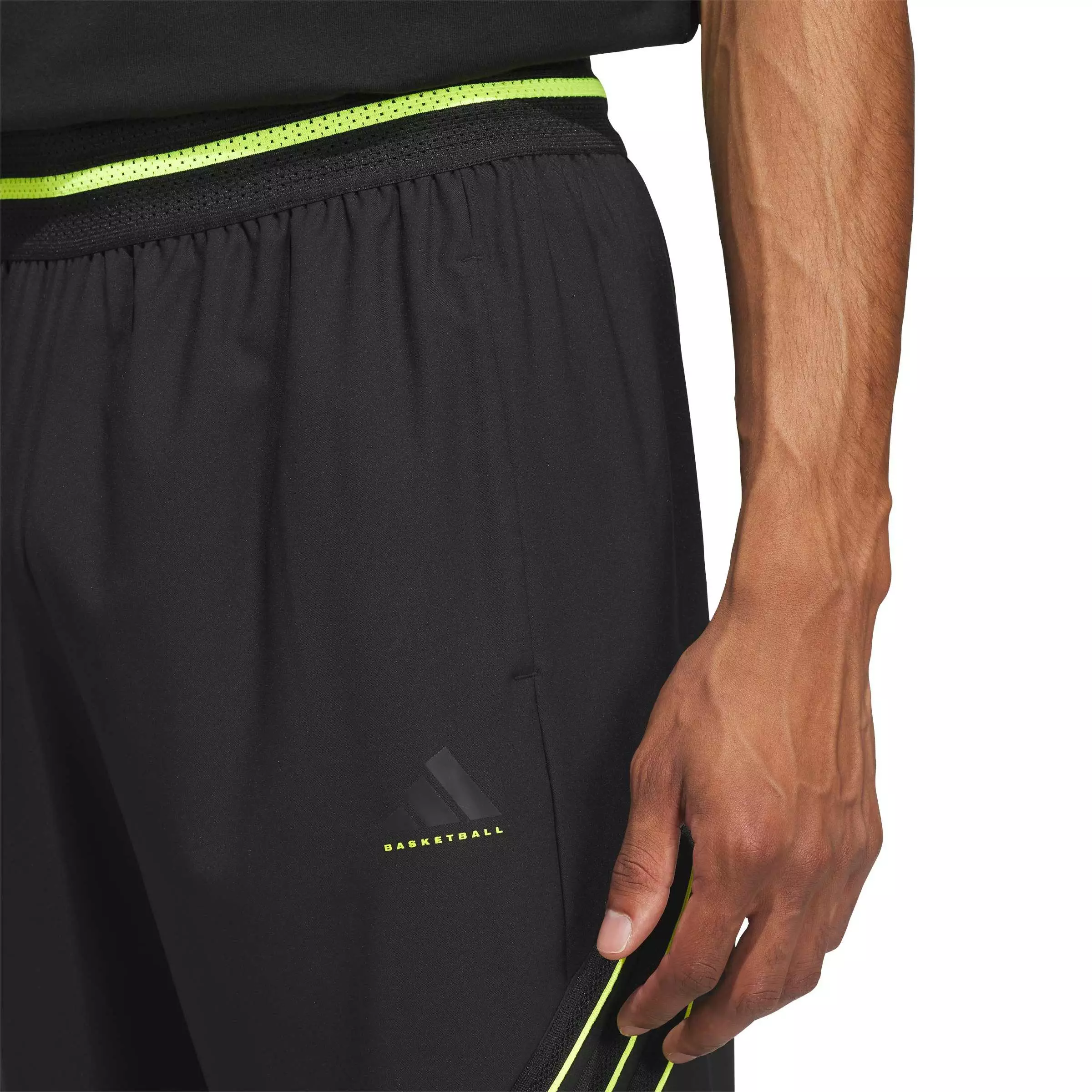 adidas Men's Crazy Lite Basketball Pants - Black/Lemon - BLACK/LEMON