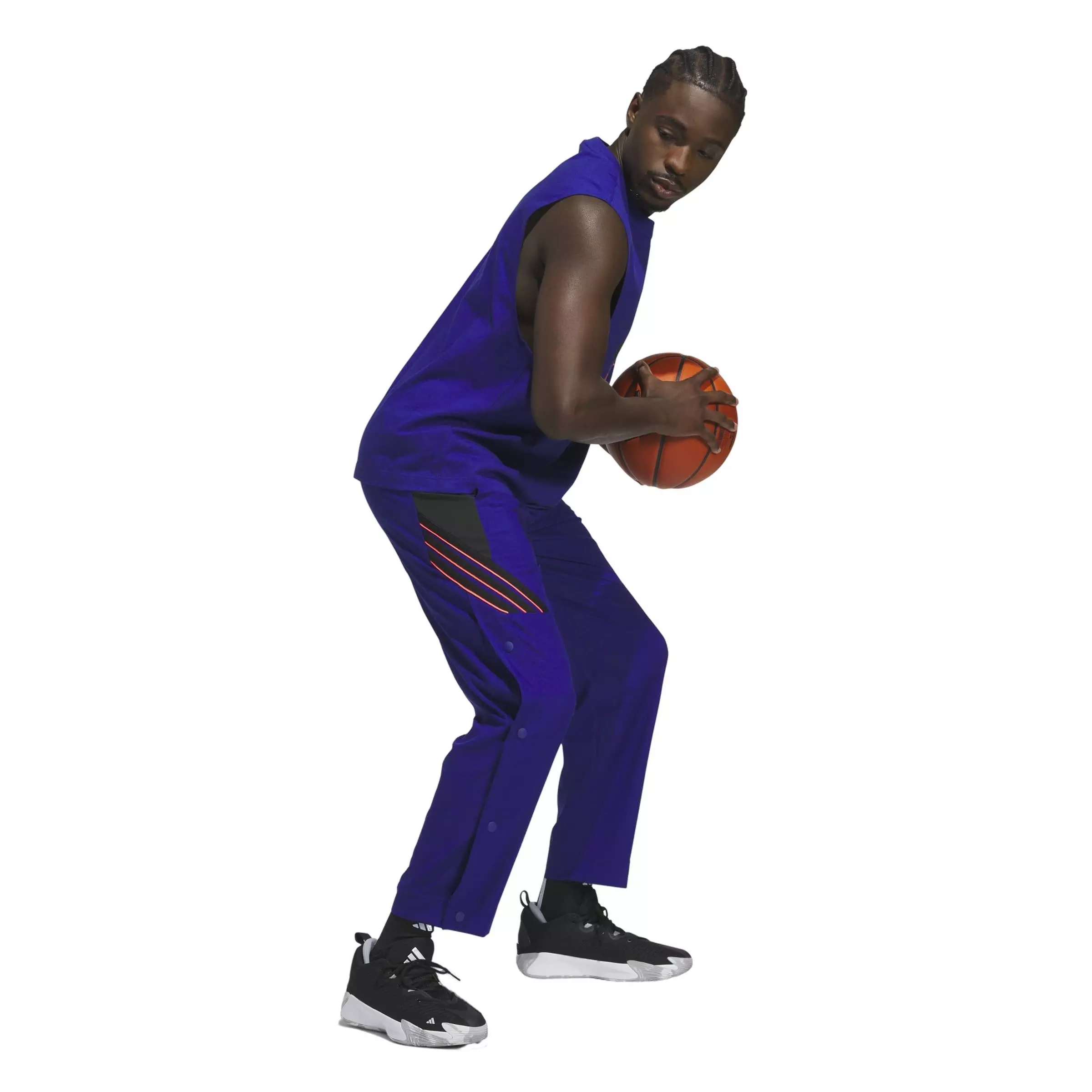 adidas Men's Crazy Lite Basketball Pants - Blue/Orange - BLUE/ORANGE