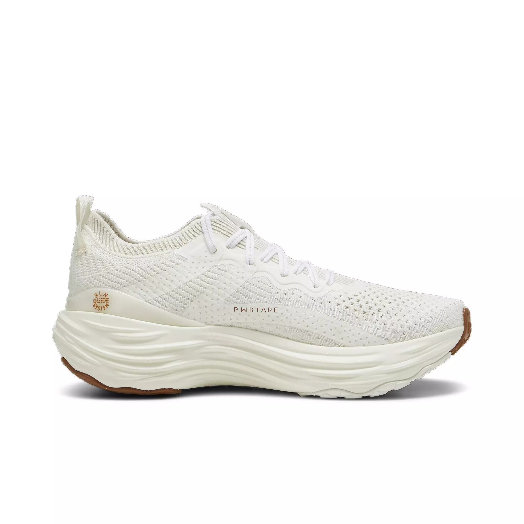 PUMA ForeverRun NITRO Knit "Warm White/Putty/Teak" Men's Running Shoe - WHITE/PUTTY/TEAK