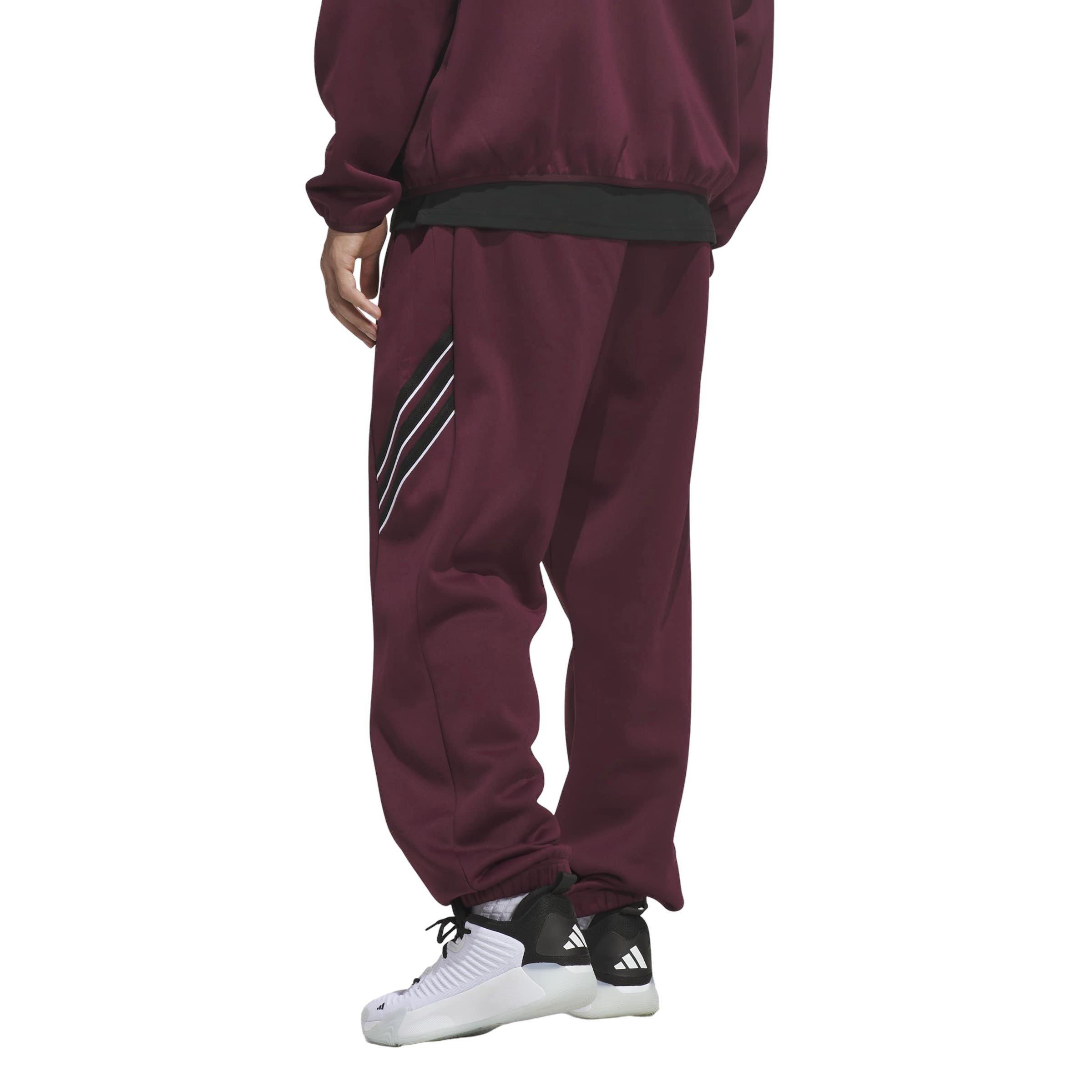 adidas Men's Crazy Warm Fleece Pants - Maroon - MAROON Thumbnail View 2