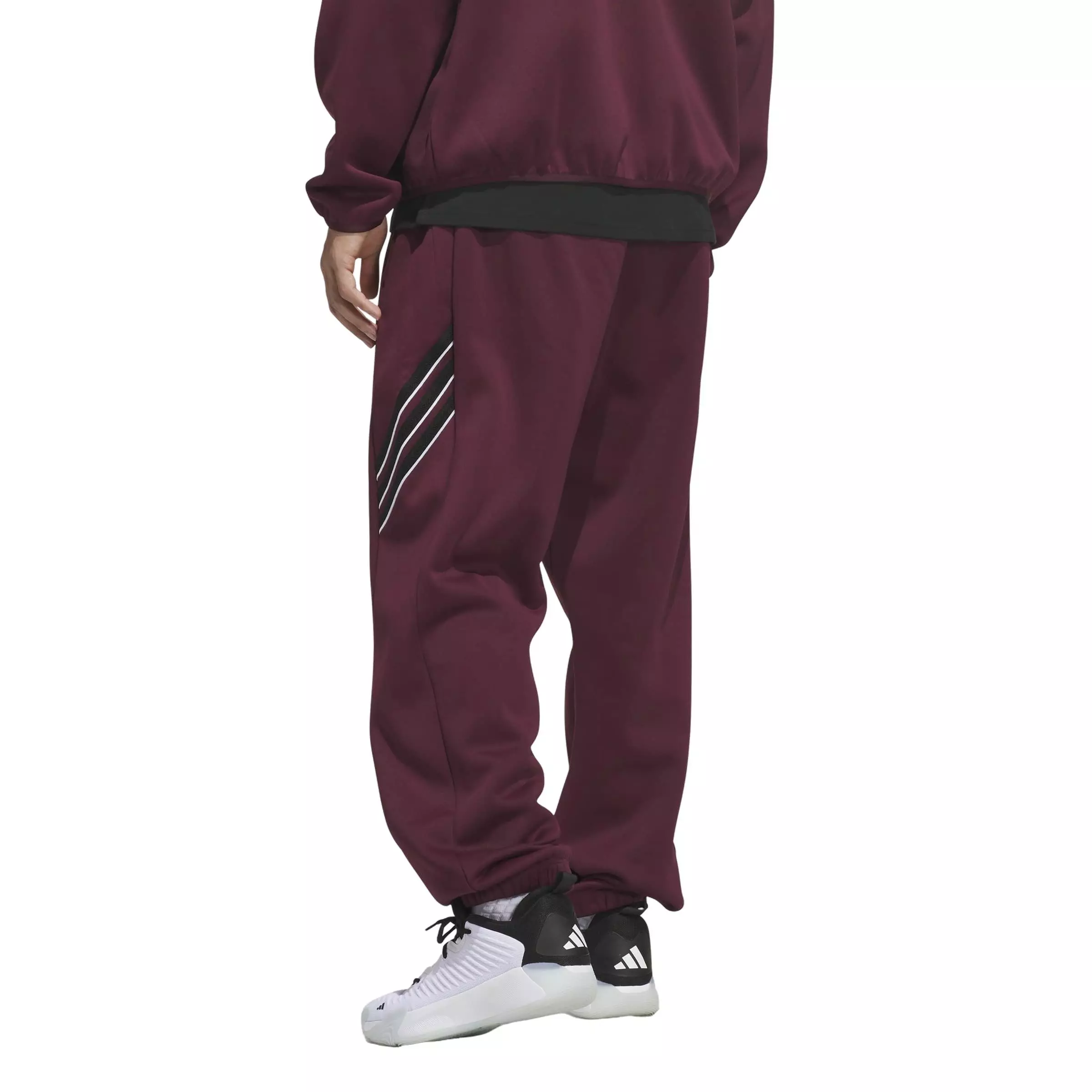 adidas Men's Crazy Warm Fleece Pants - Maroon - MAROON