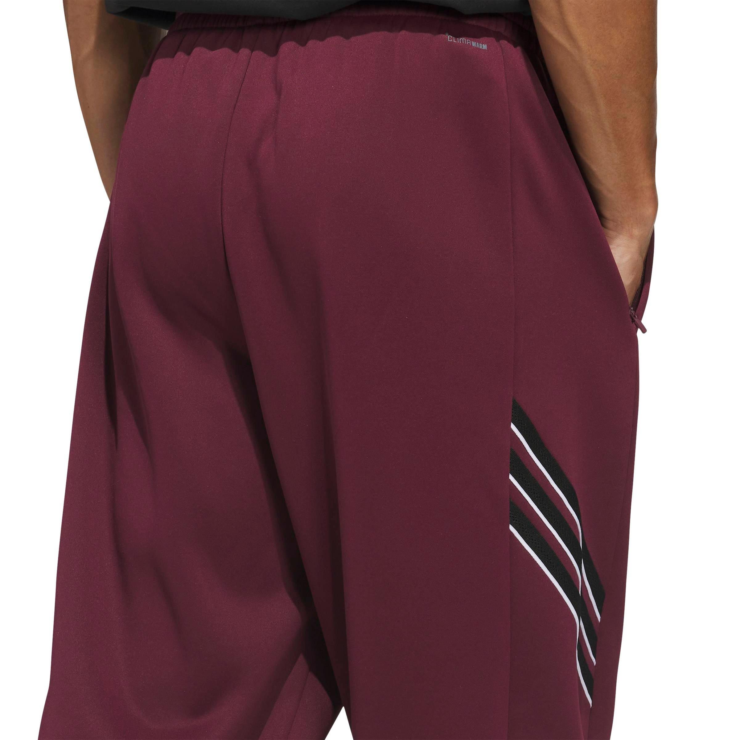 adidas Men's Crazy Warm Fleece Pants - Maroon - MAROON Thumbnail View 3