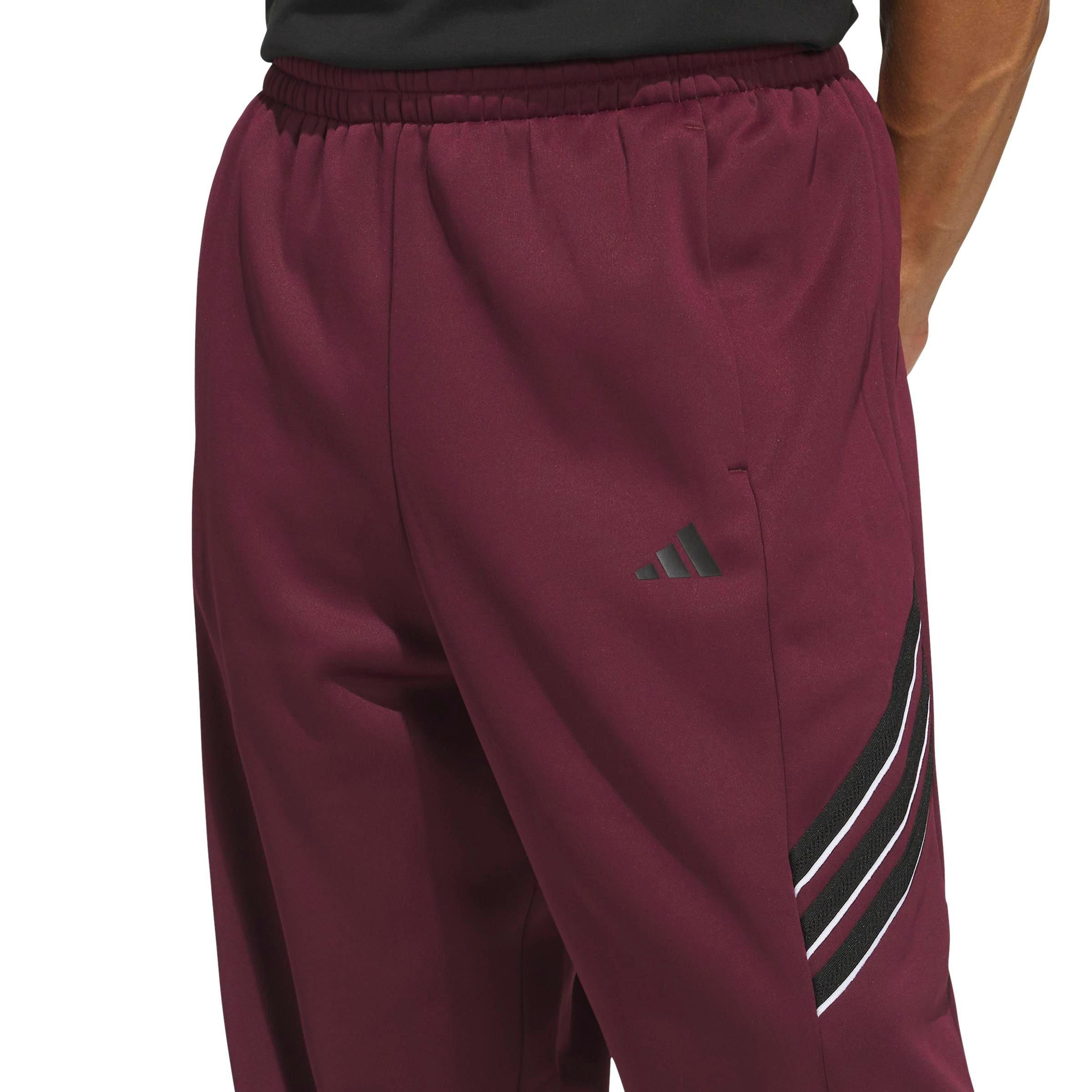 adidas Men's Crazy Warm Fleece Pants - Maroon - MAROON Thumbnail View 4