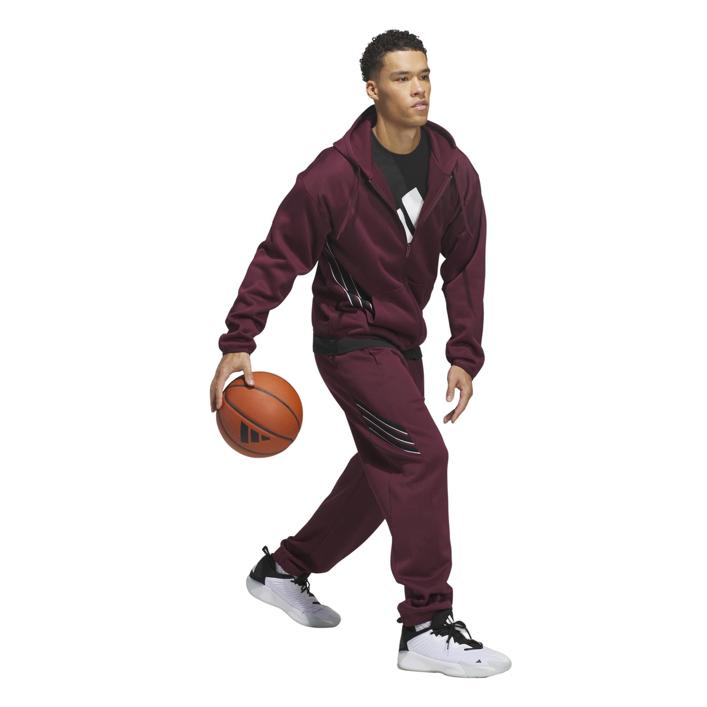 adidas Men's Crazy Warm Fleece Pants - Maroon - MAROON Thumbnail View 5