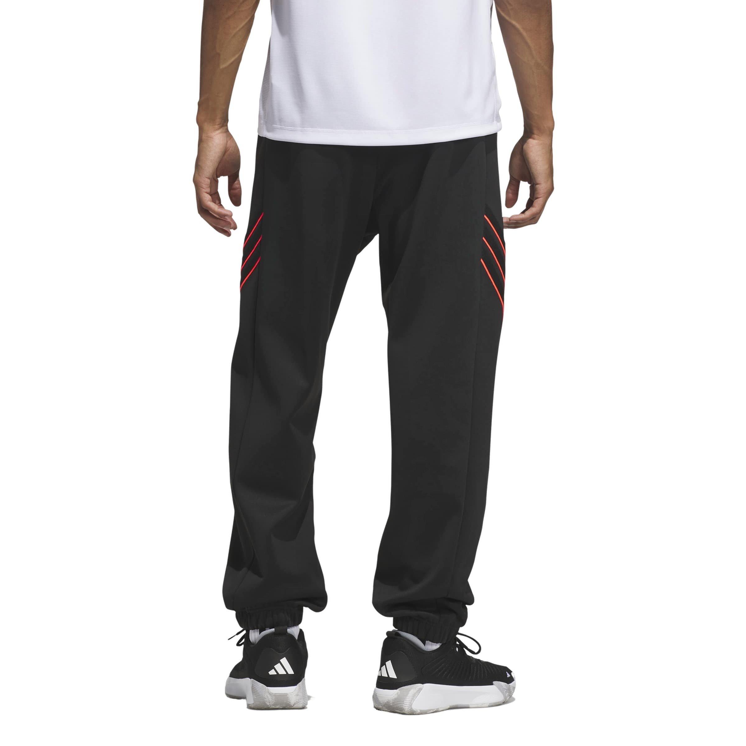 adidas Men's Crazy Warm Fleece Pants - Black/Red - BLACK/RED