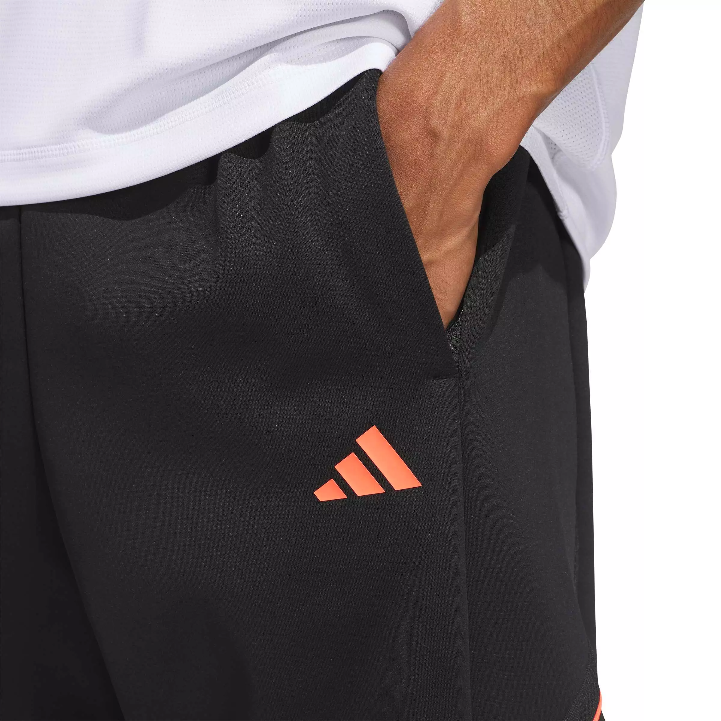 adidas Men's Crazy Warm Fleece Pants - Black/Red - BLACK/RED