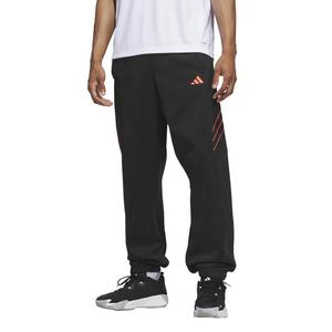 adidas Men's Crazy Warm Fleece Pants - Black/Red - BLACK/RED