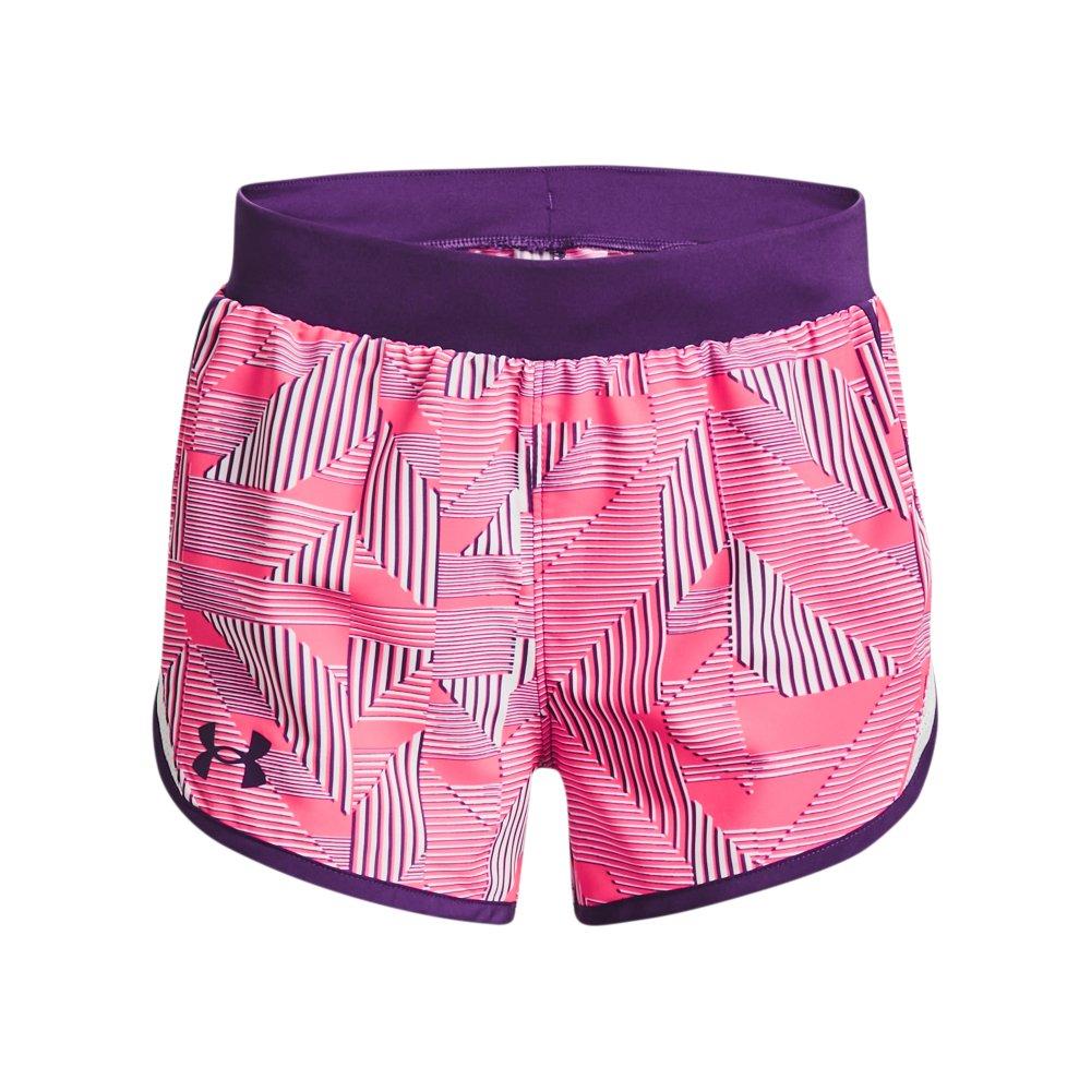 Under Armour Big Girls' Fly-By Printed Shorts - Pink - PINK Thumbnail View 1