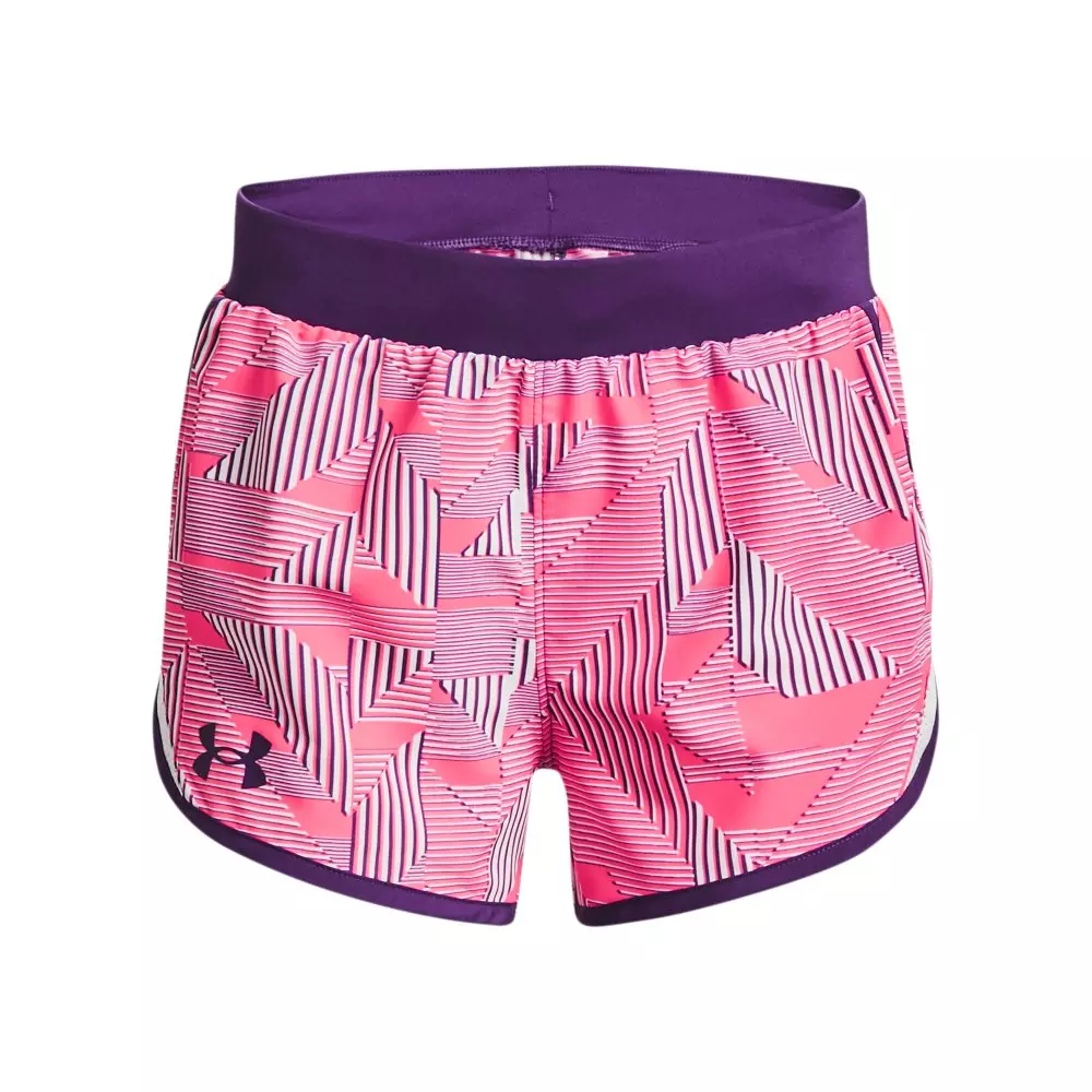 Under Armour Big Girls' Fly-By Printed Shorts - Pink - PINK