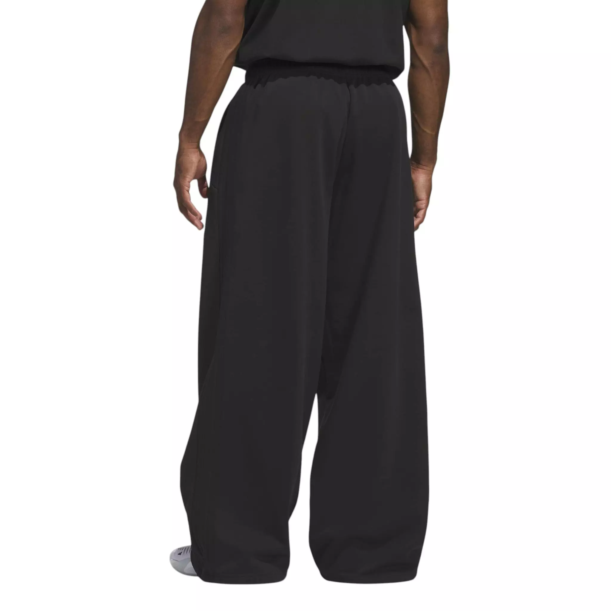 adidas Men's Basketball Fleece 3-Stripe Pant - Black - BLACK