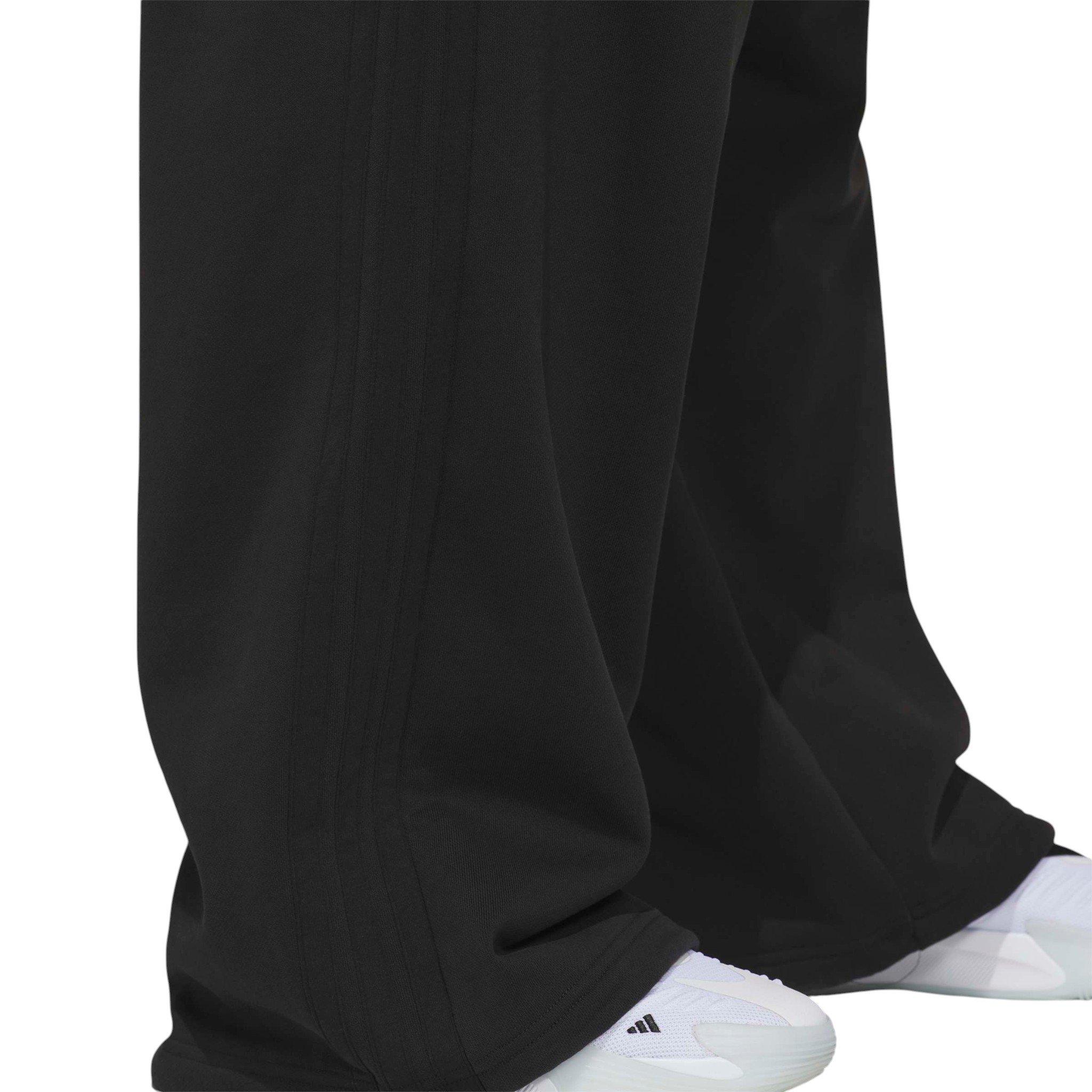 adidas Men's Basketball Fleece 3-Stripe Pant - Black - BLACK