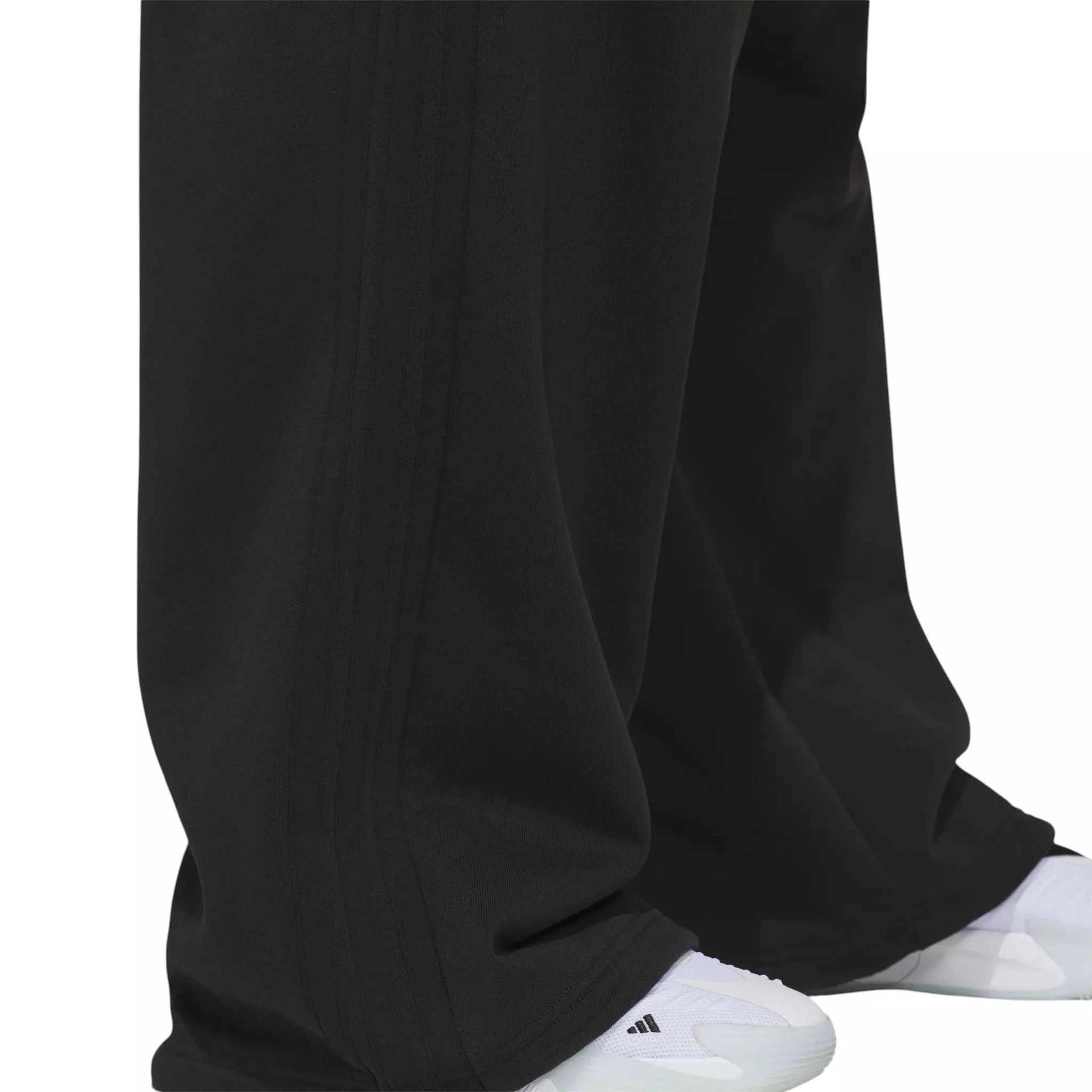adidas Men's Basketball Fleece 3-Stripe Pant - Black - BLACK