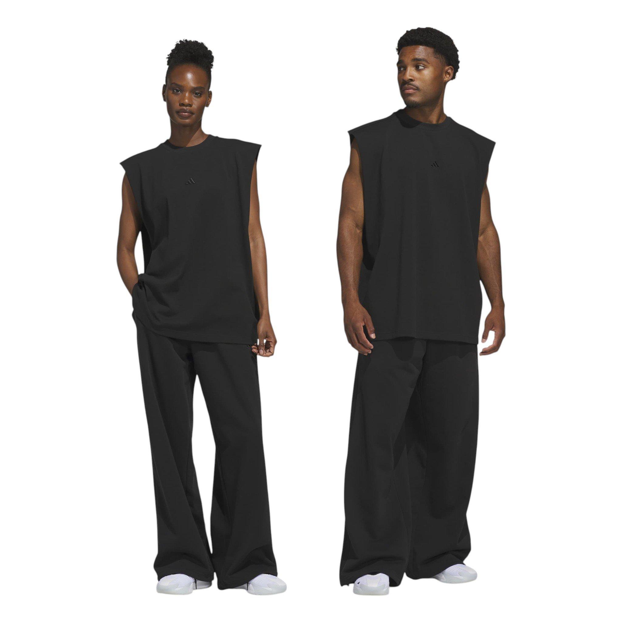 adidas Men's Basketball Fleece 3-Stripe Pant - Black - BLACK