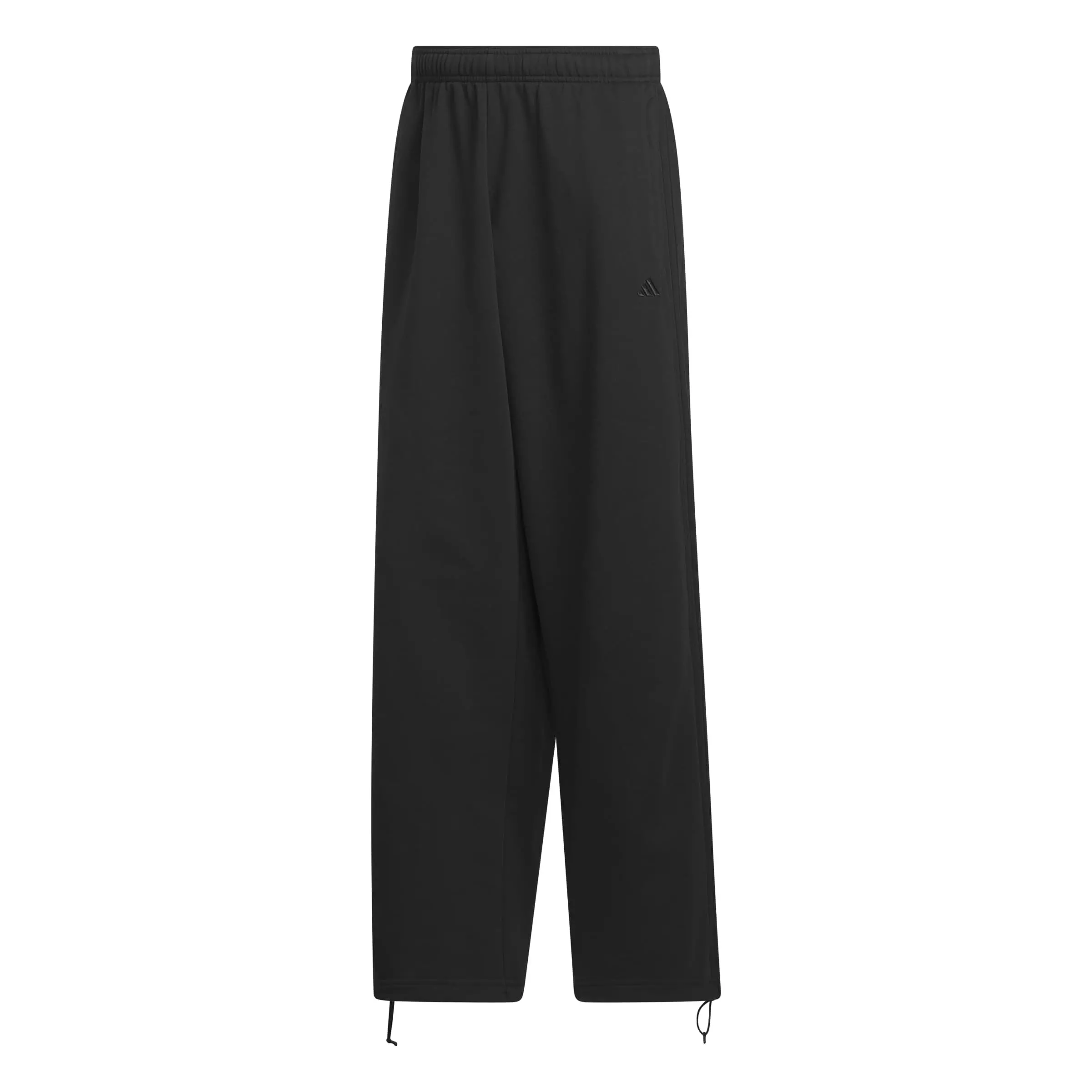 adidas Men's Basketball Fleece 3-Stripe Pant - Black - BLACK